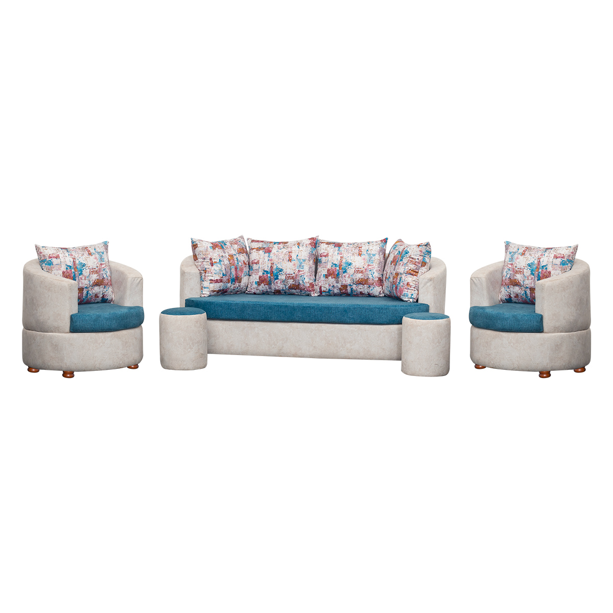 Ritz Sofa (Beige & Blue)