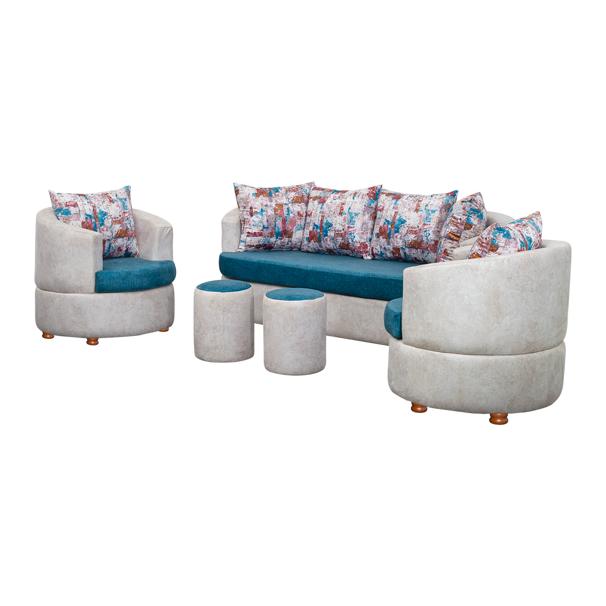 Ritz Sofa (Beige & Blue)