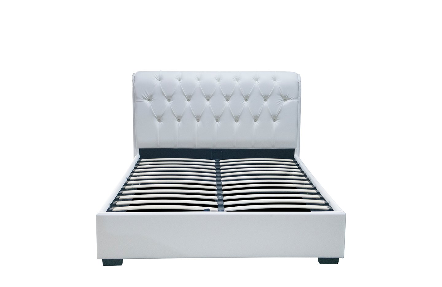 Queen size storage bed - PU White ( 3531G )