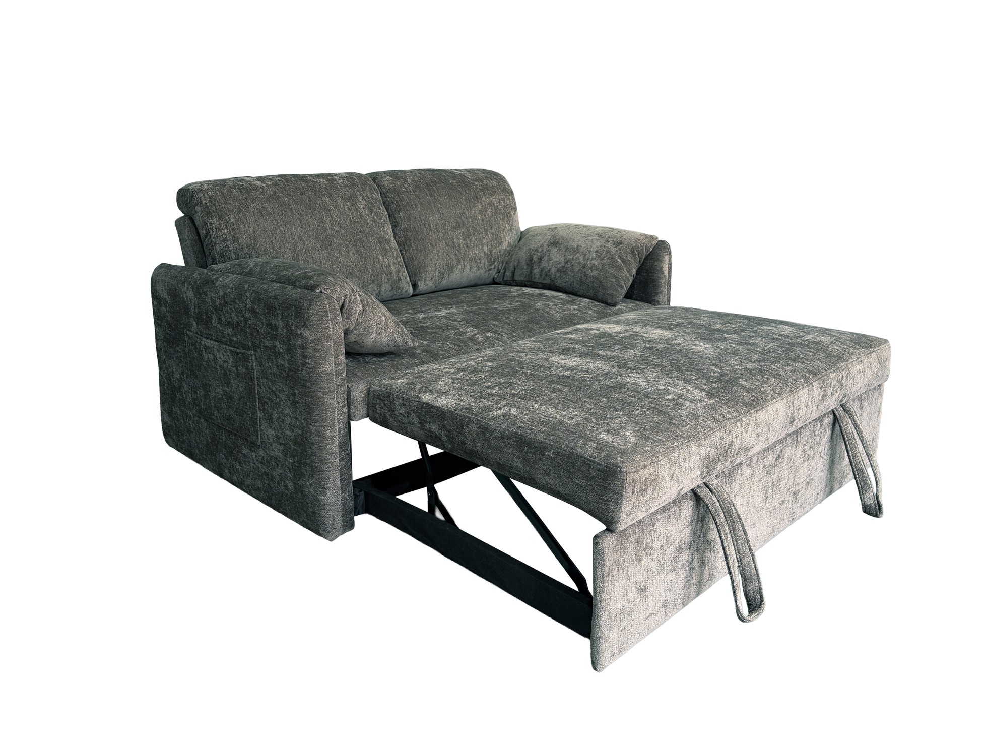 Two Seater Sofa with Pull-Out Bed - Grey