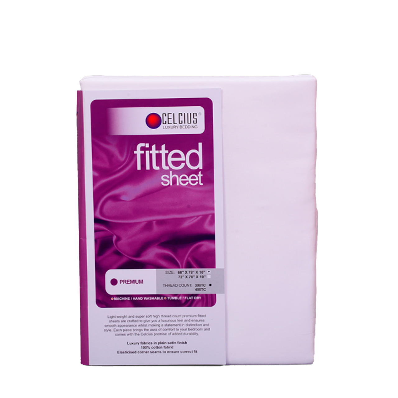 Fitted Sheet (Premium White) Single – 36’’X78’’X10’’