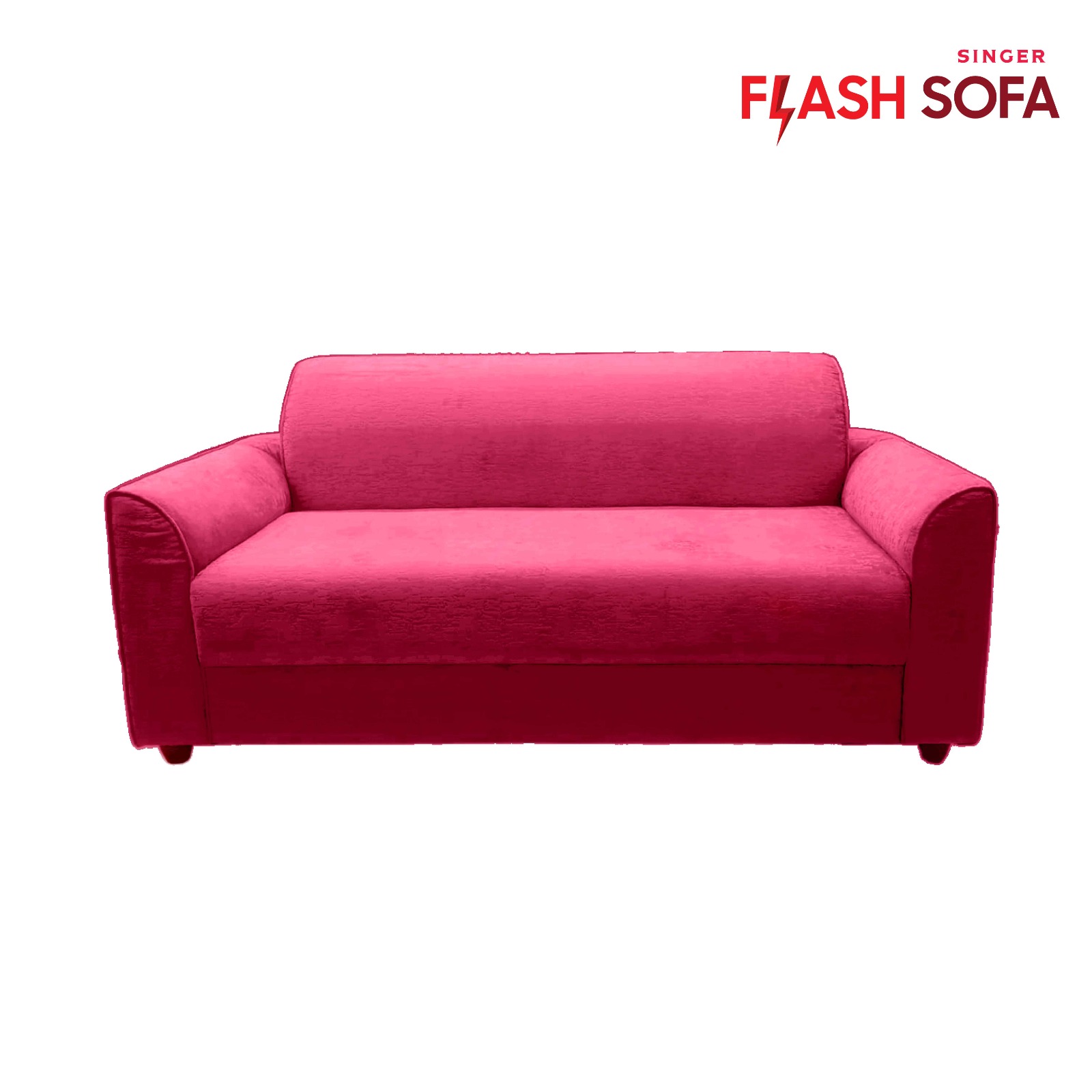 Flash Full Fabric 3-Seater Sofa (Red)