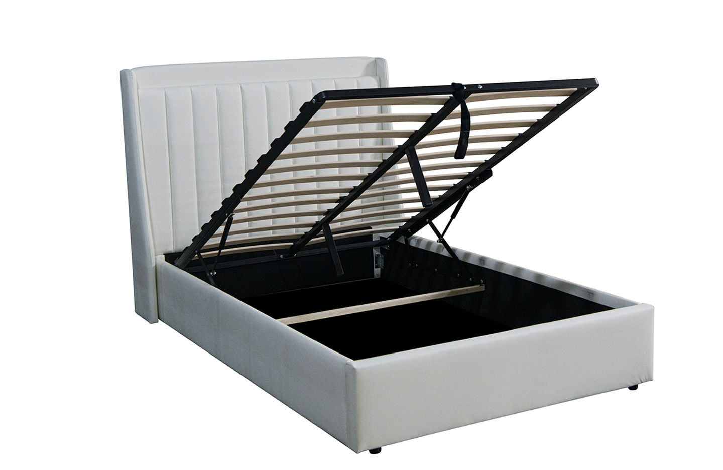 King size storage bed - PU White ( 5362G )