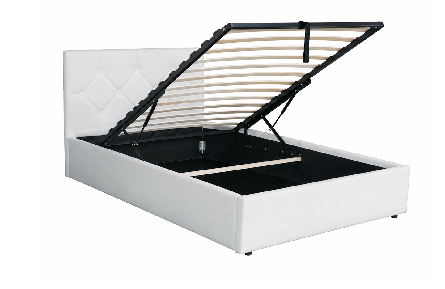 Double size storage bed - PU White ( 4467G )