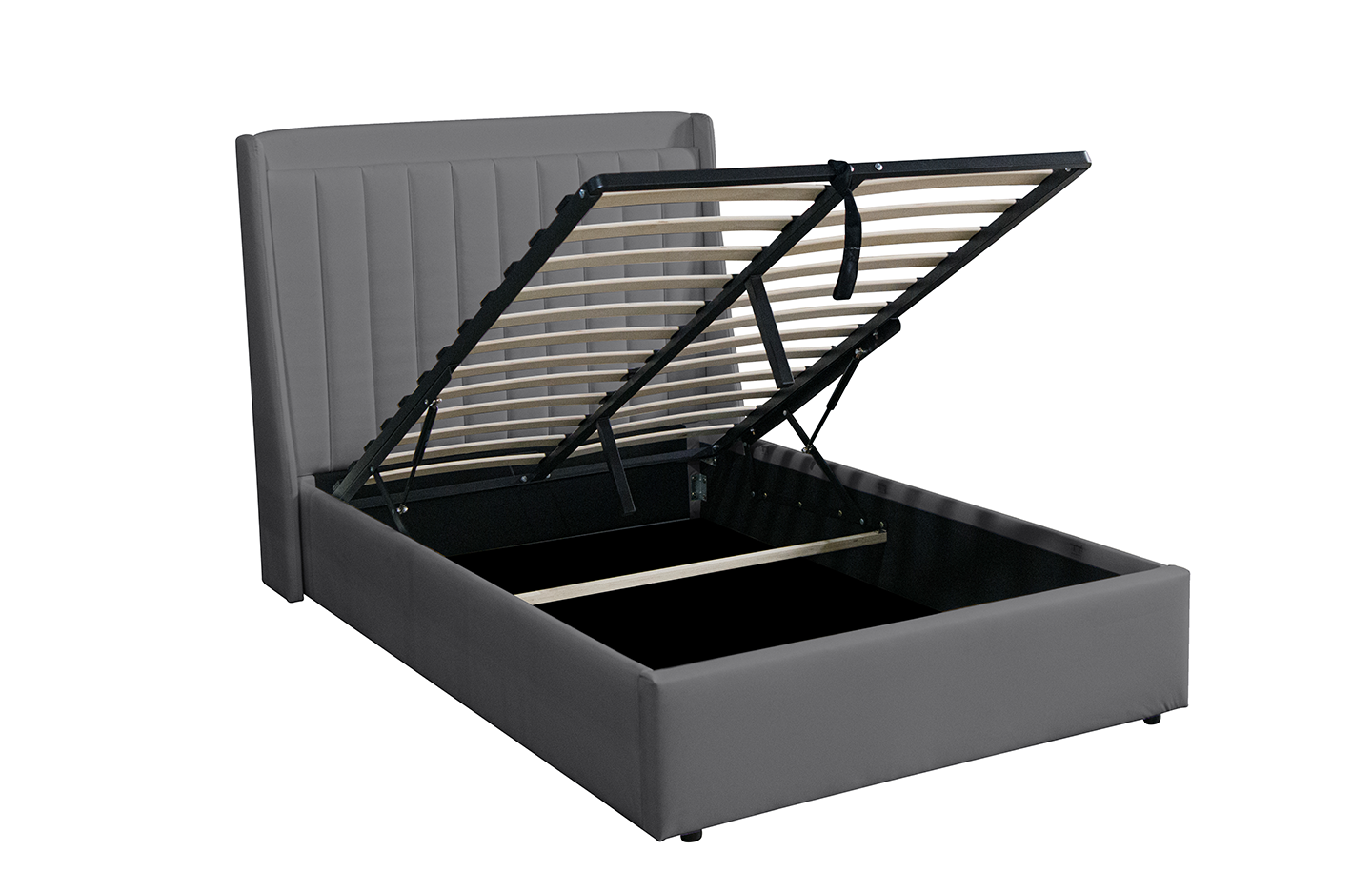 Queen size storage bed - PU Light Grey ( 5362G )