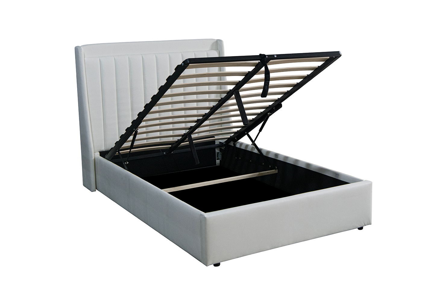 Queen size storage bed - PU White ( 5362G )
