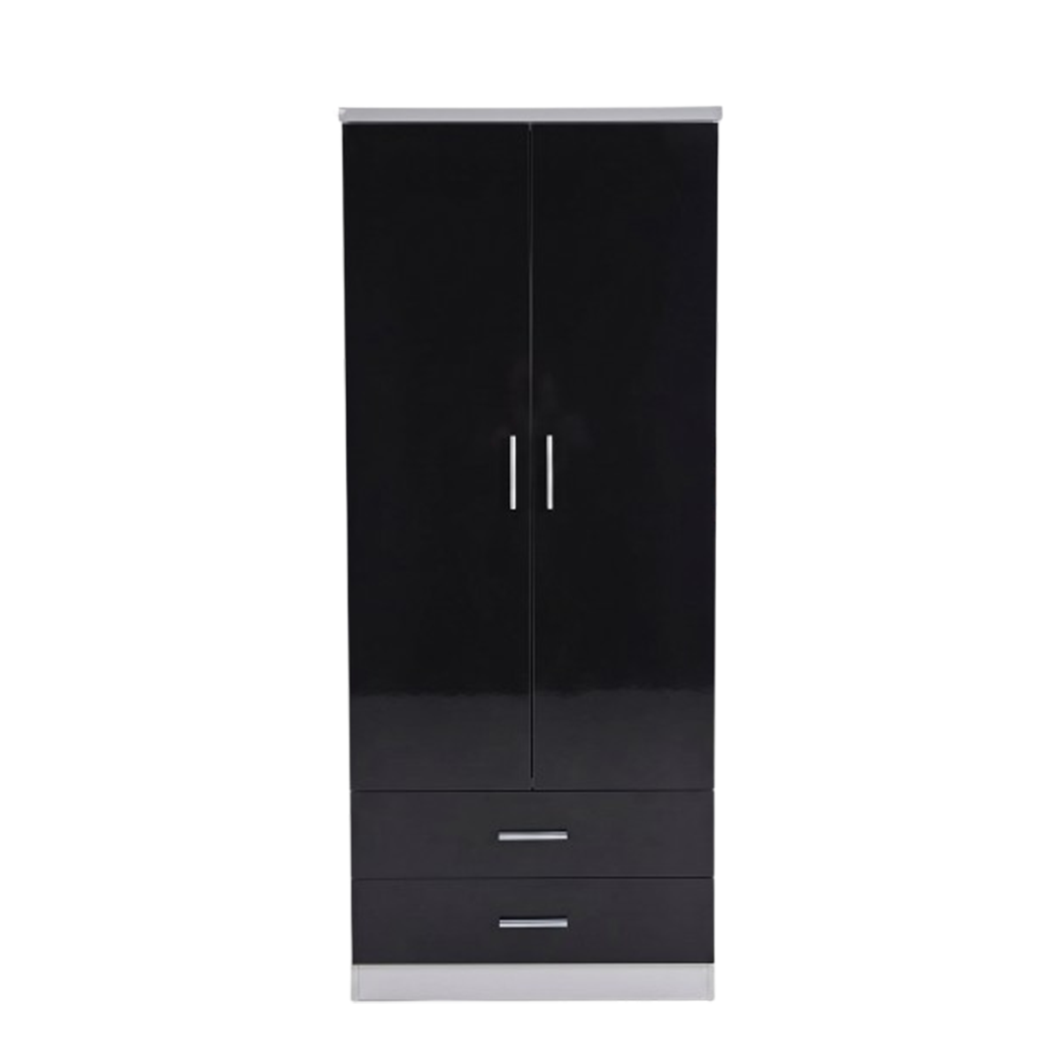 2 Door Wardrobe - HIGH GLOSS GREY