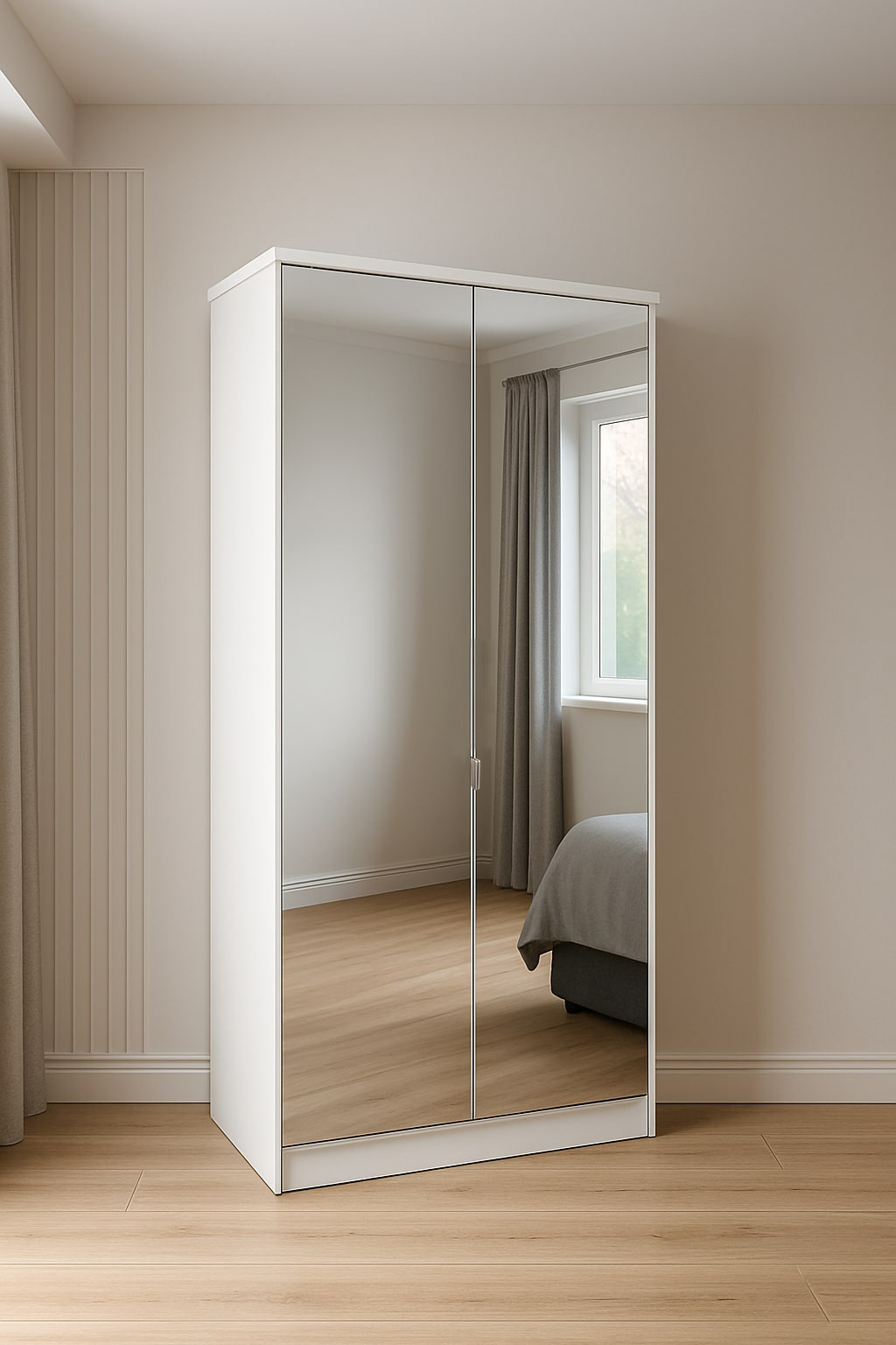 2 Door Wardrobe - WHITE MATT