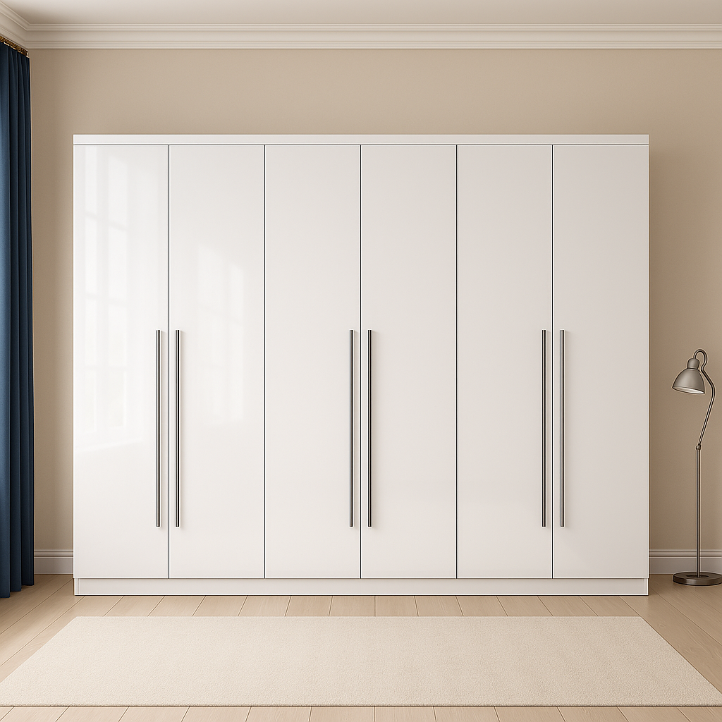 6 Door Wardrobe - WHITE