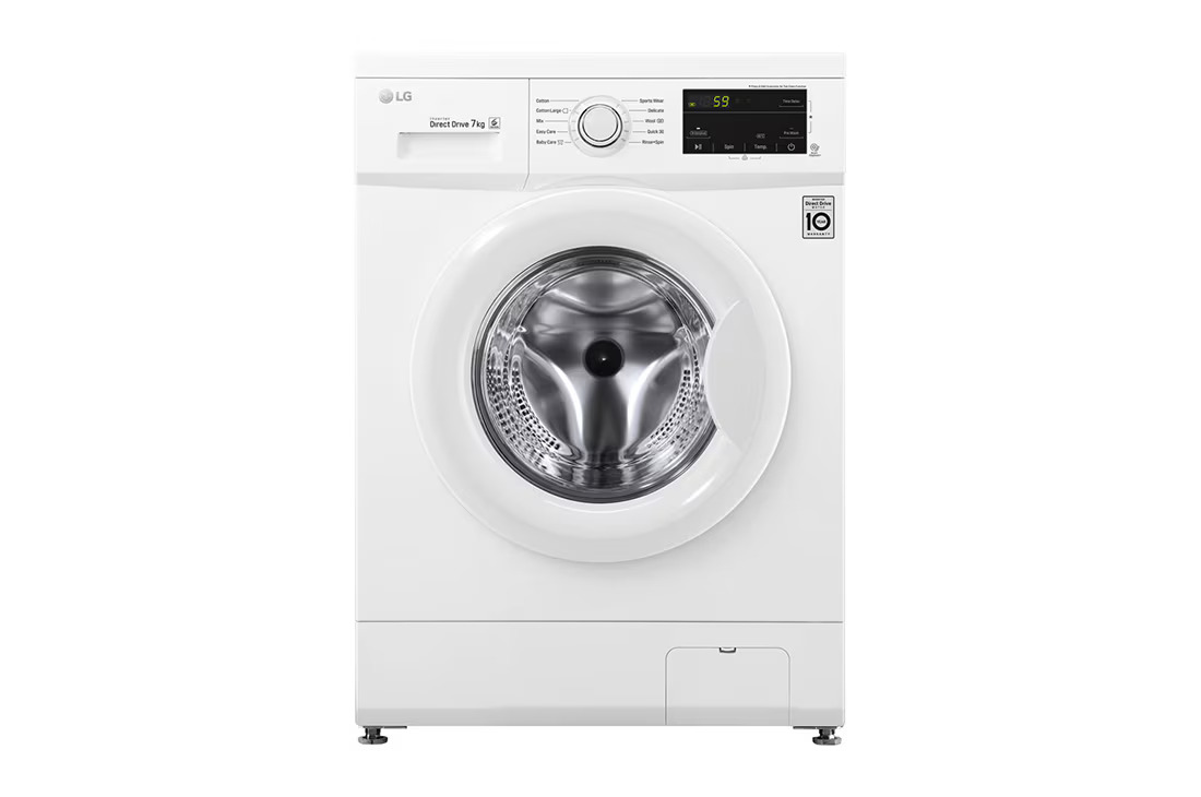 LG 7kg Front Load Washer, White