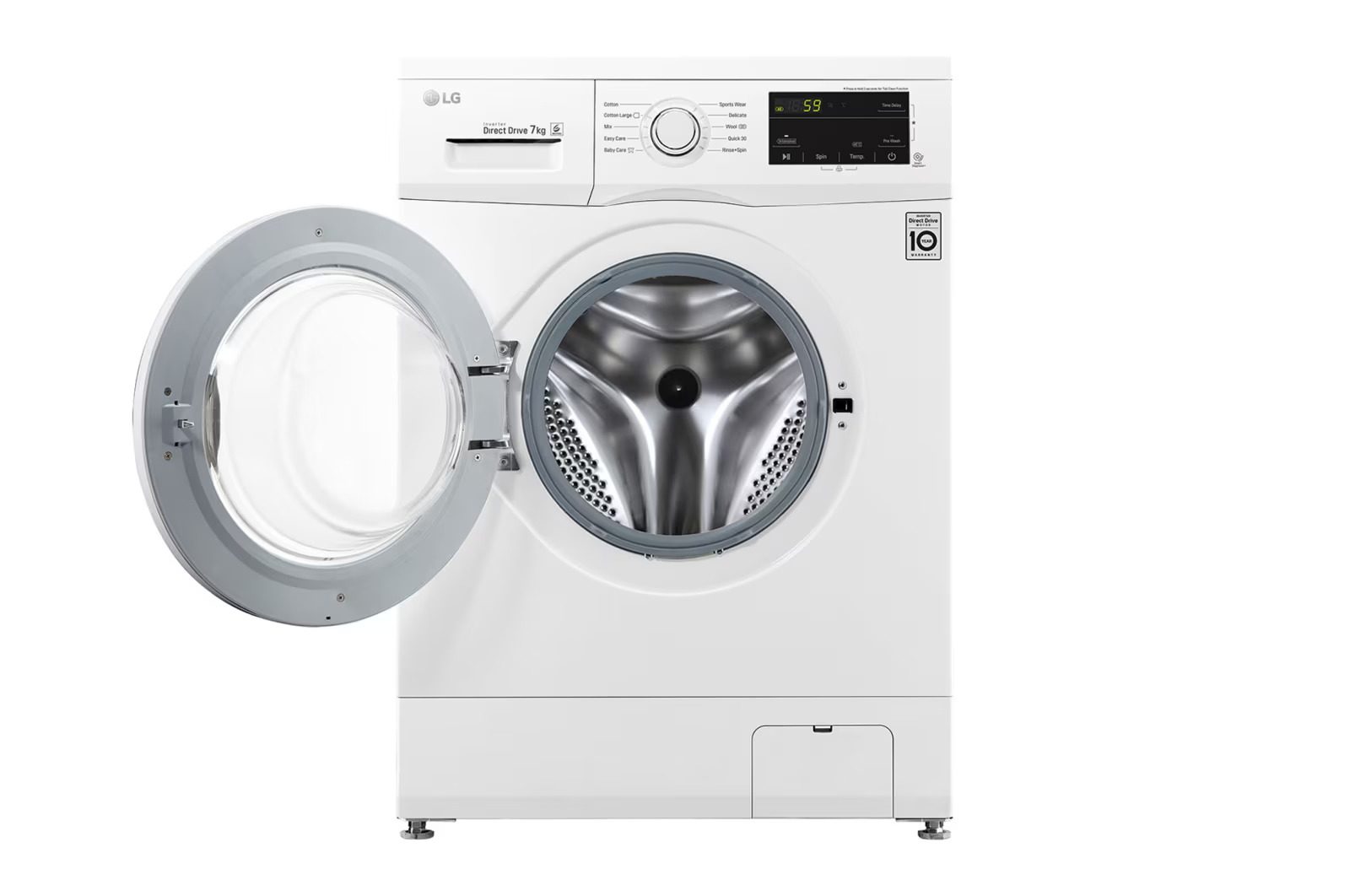 LG 7kg Front Load Washer, White