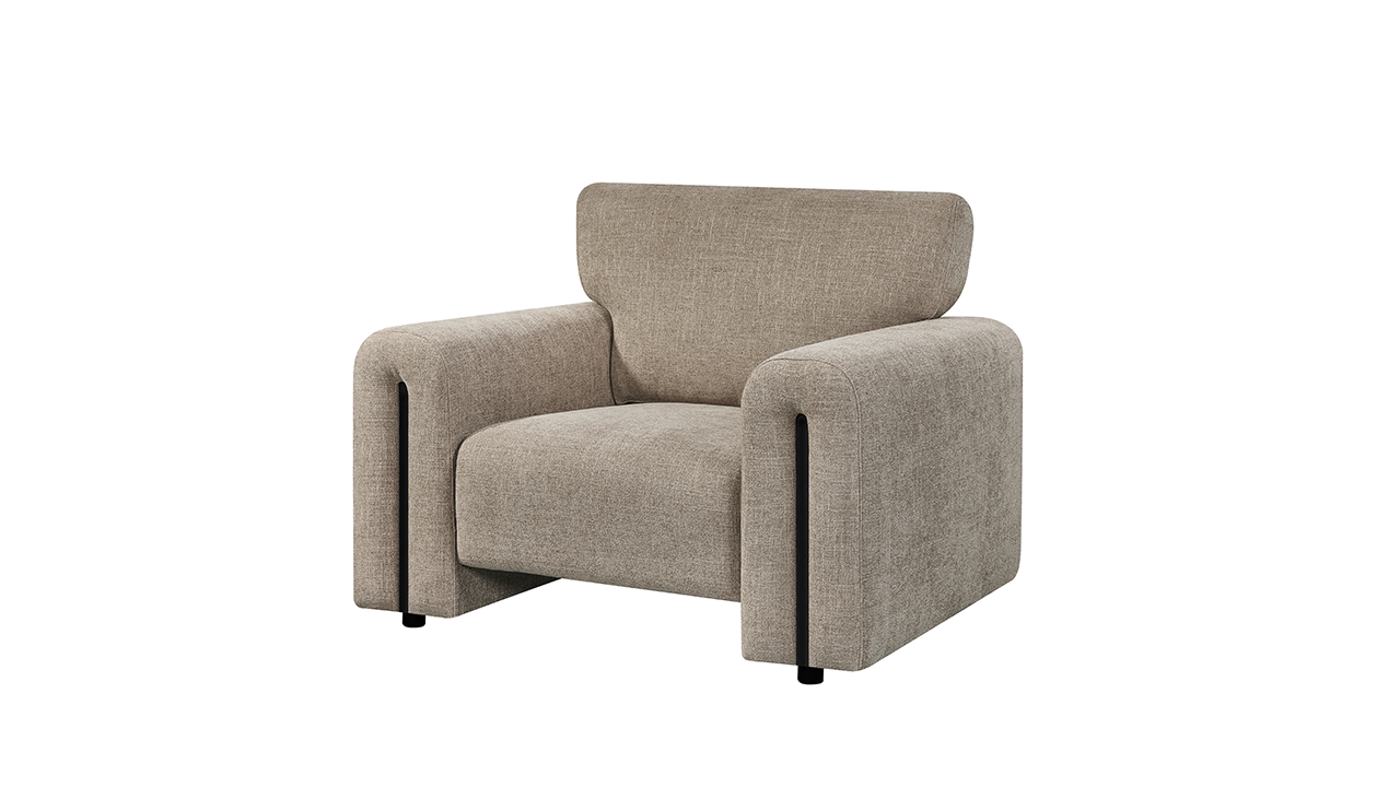 1 Seater Casper Sofa MK-6252 - Light Brown