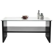 GLASS TOP COFFEE TABLE BLACK COLOR