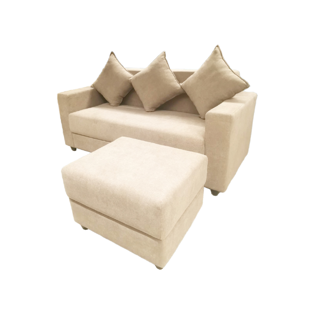 Rio L Sofa with Ottoman -Beige