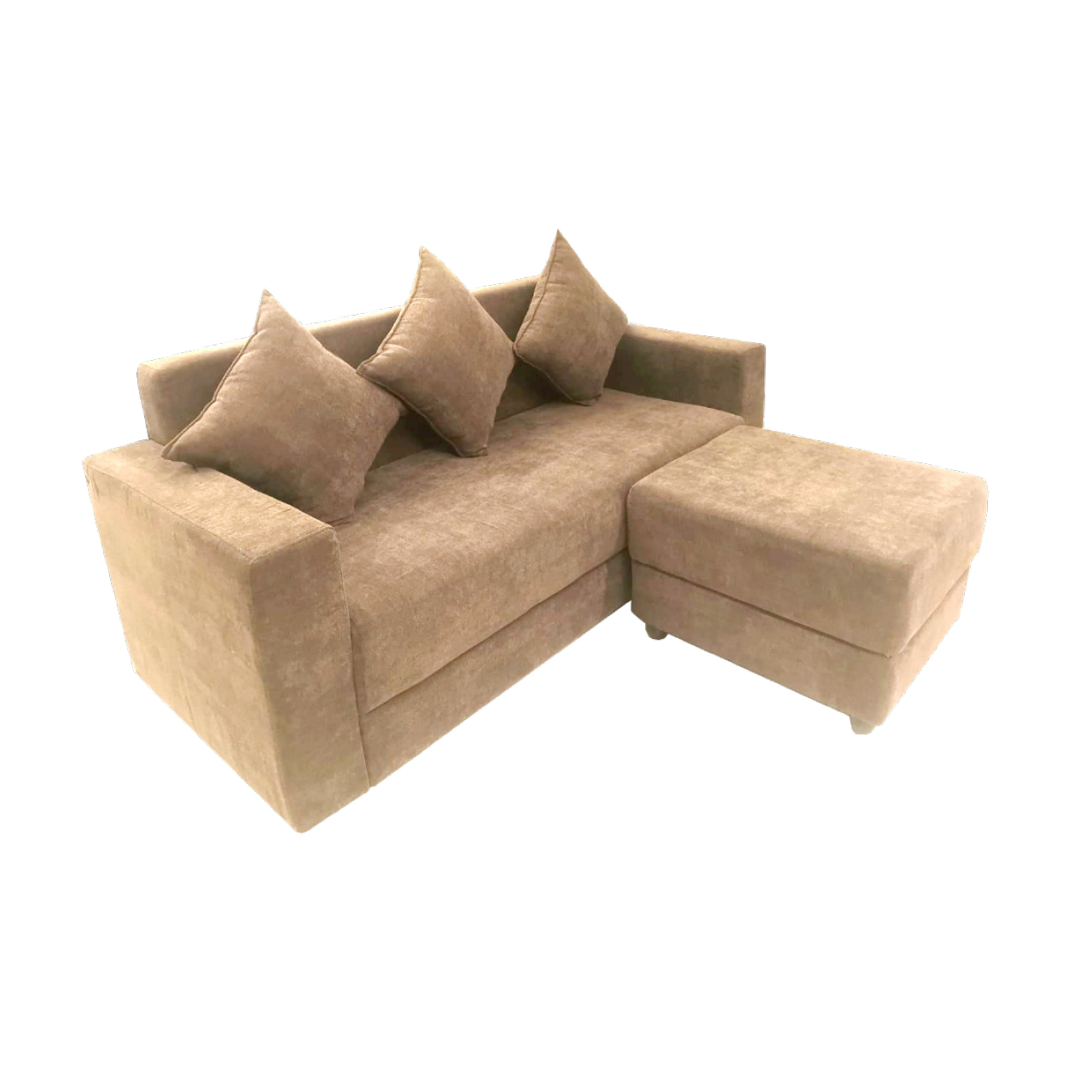 Rio L Sofa with Ottoman -Light Brown