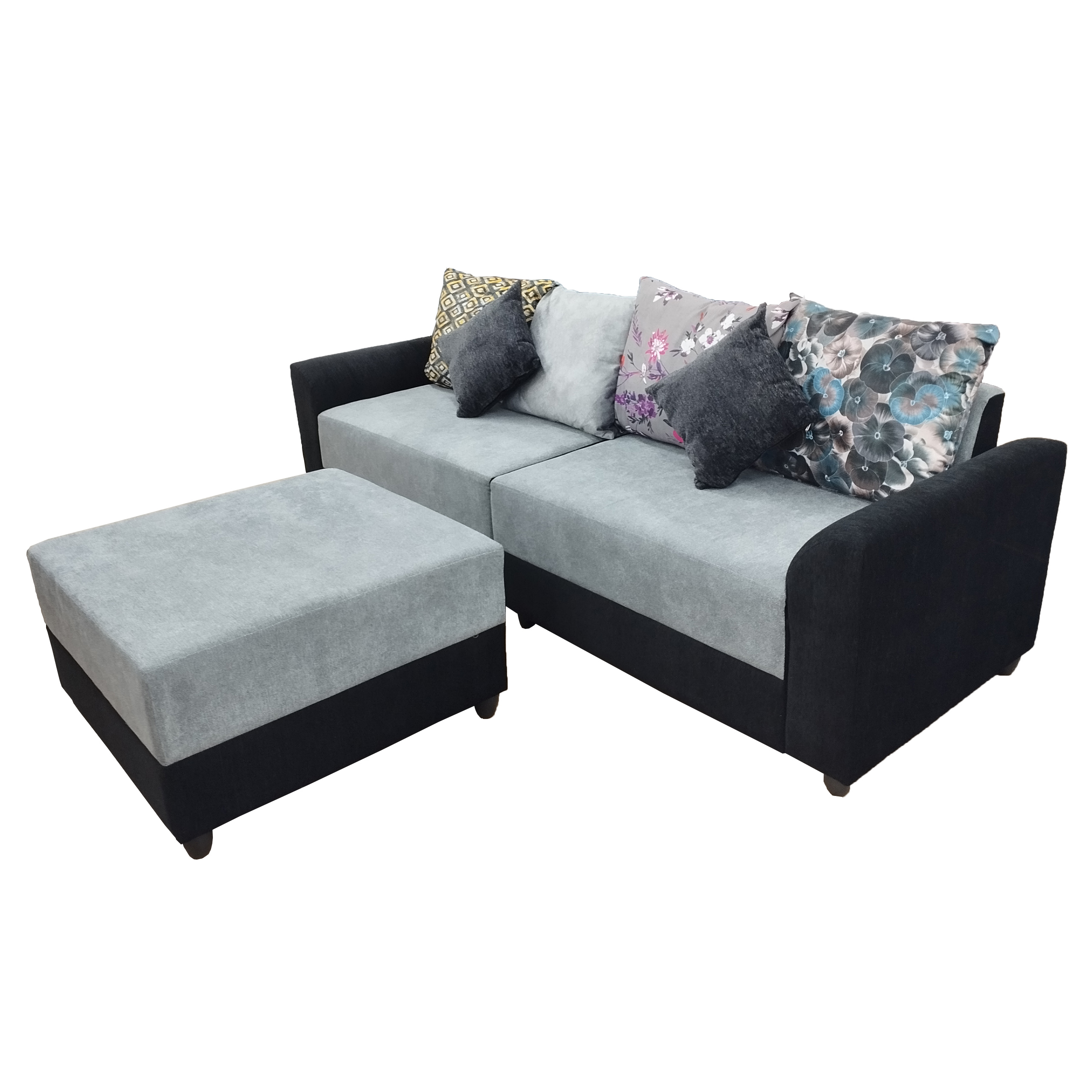 NICLOE Corner Sofa - Full fabric 2 + 2 + 1 GREY