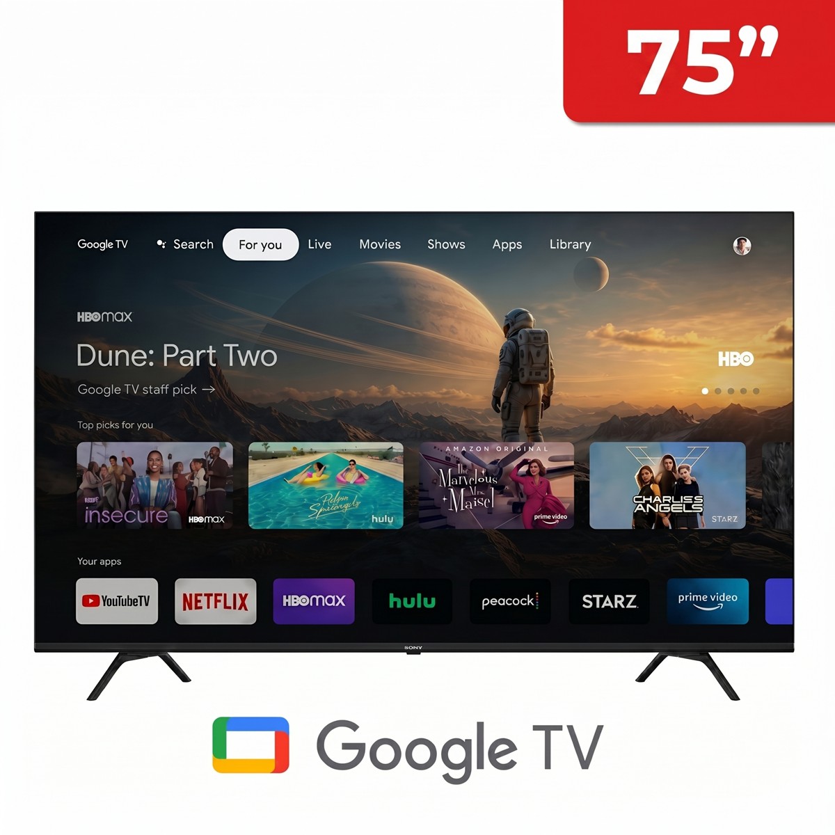 SINGER 75 Inch UHD 4K HDR Google Smart Television