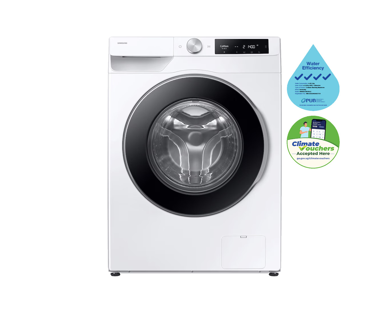 Samsung Front Load AI Washing Machine 9kg - White