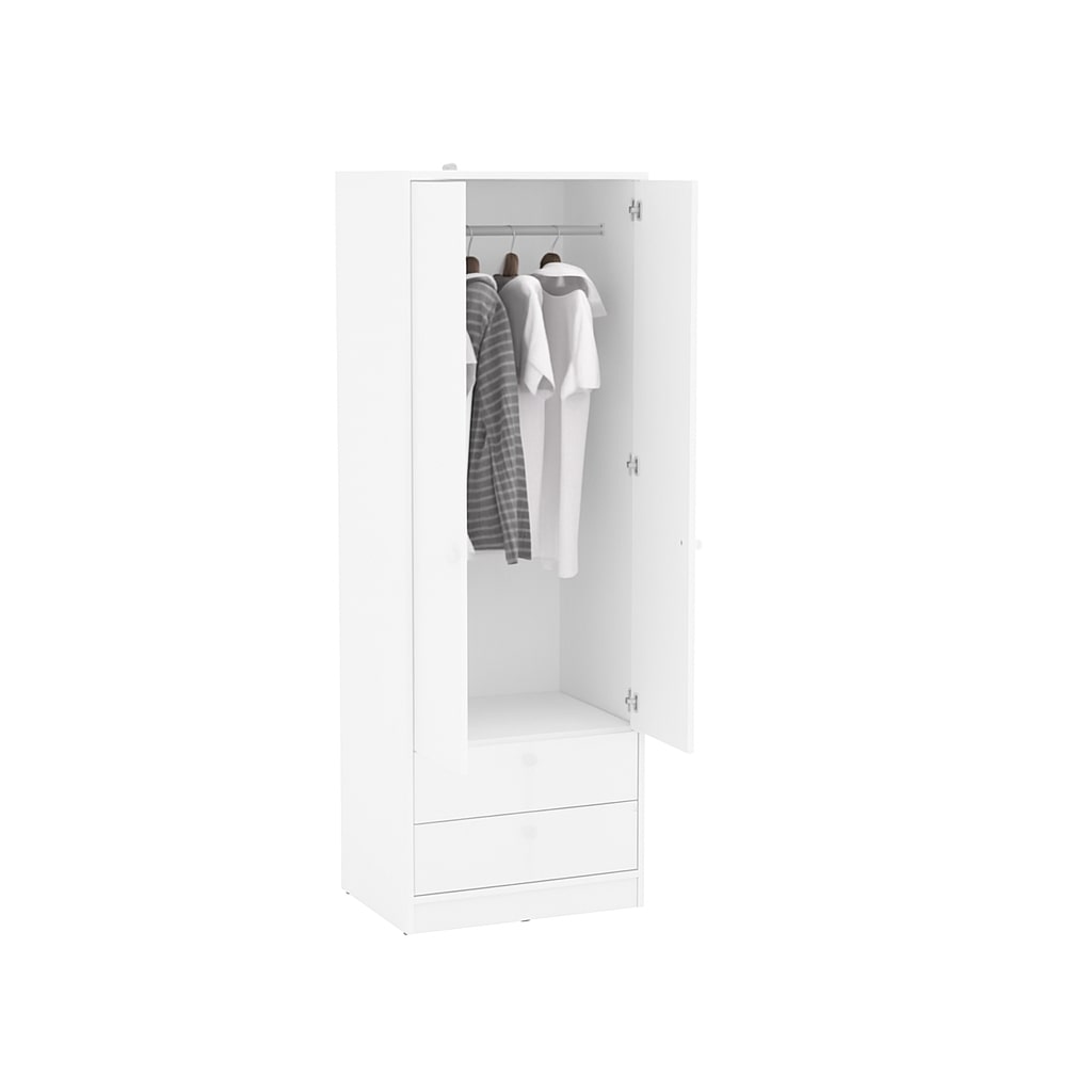 2 Door Wardrobe - GLOSS WHITE