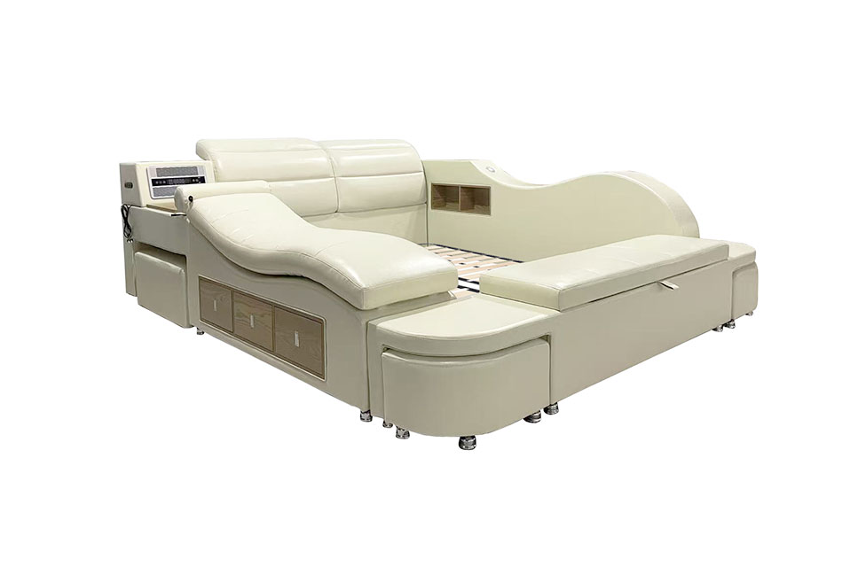 Queen Size Functional Bed - PU Beige