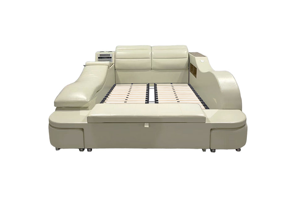 Queen Size Functional Bed - PU Beige