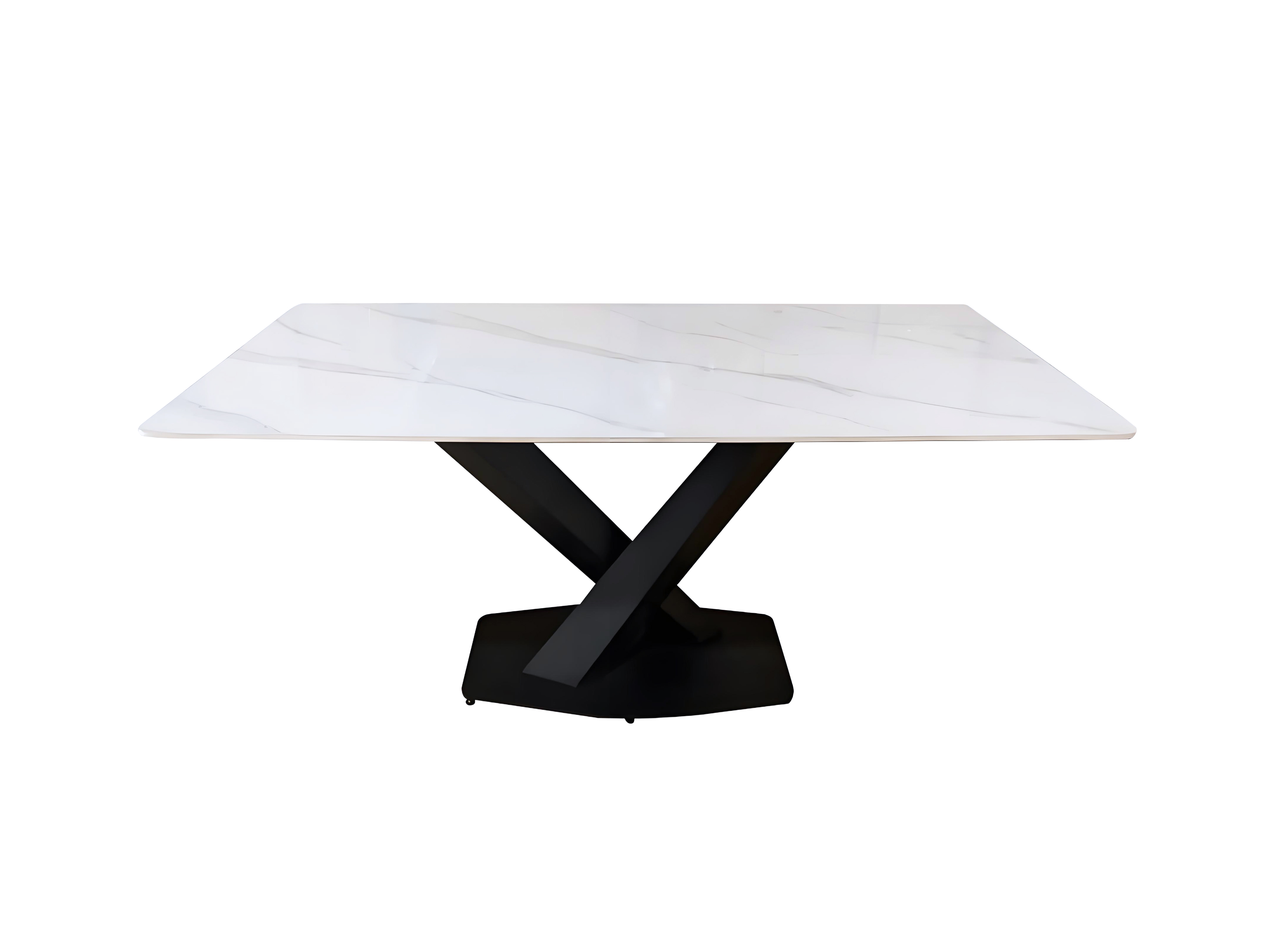 4 Seater Dining Table 601 - White ( Black Legs )