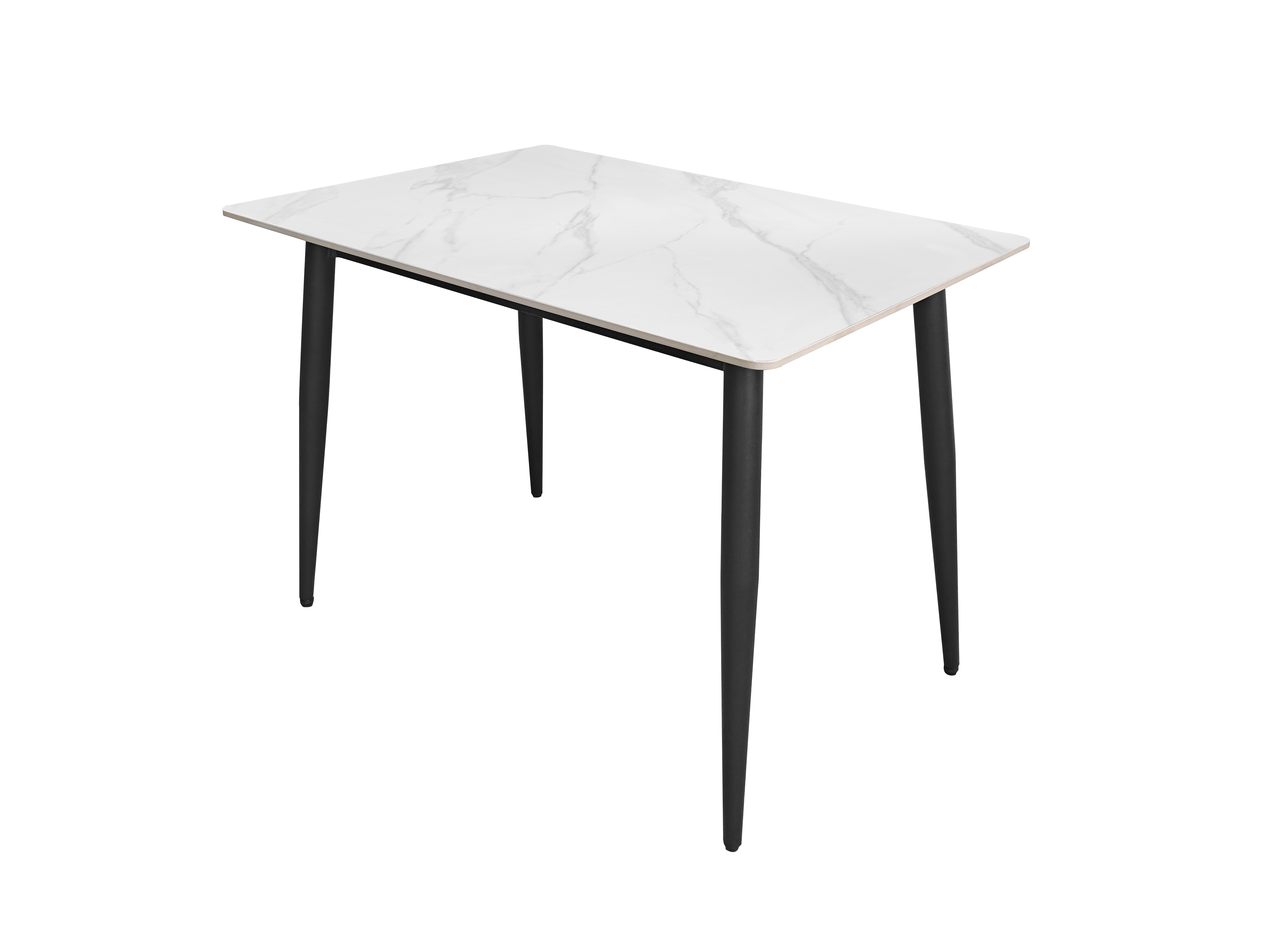 4 Seater Dining Table 604 - White ( Black Legs )