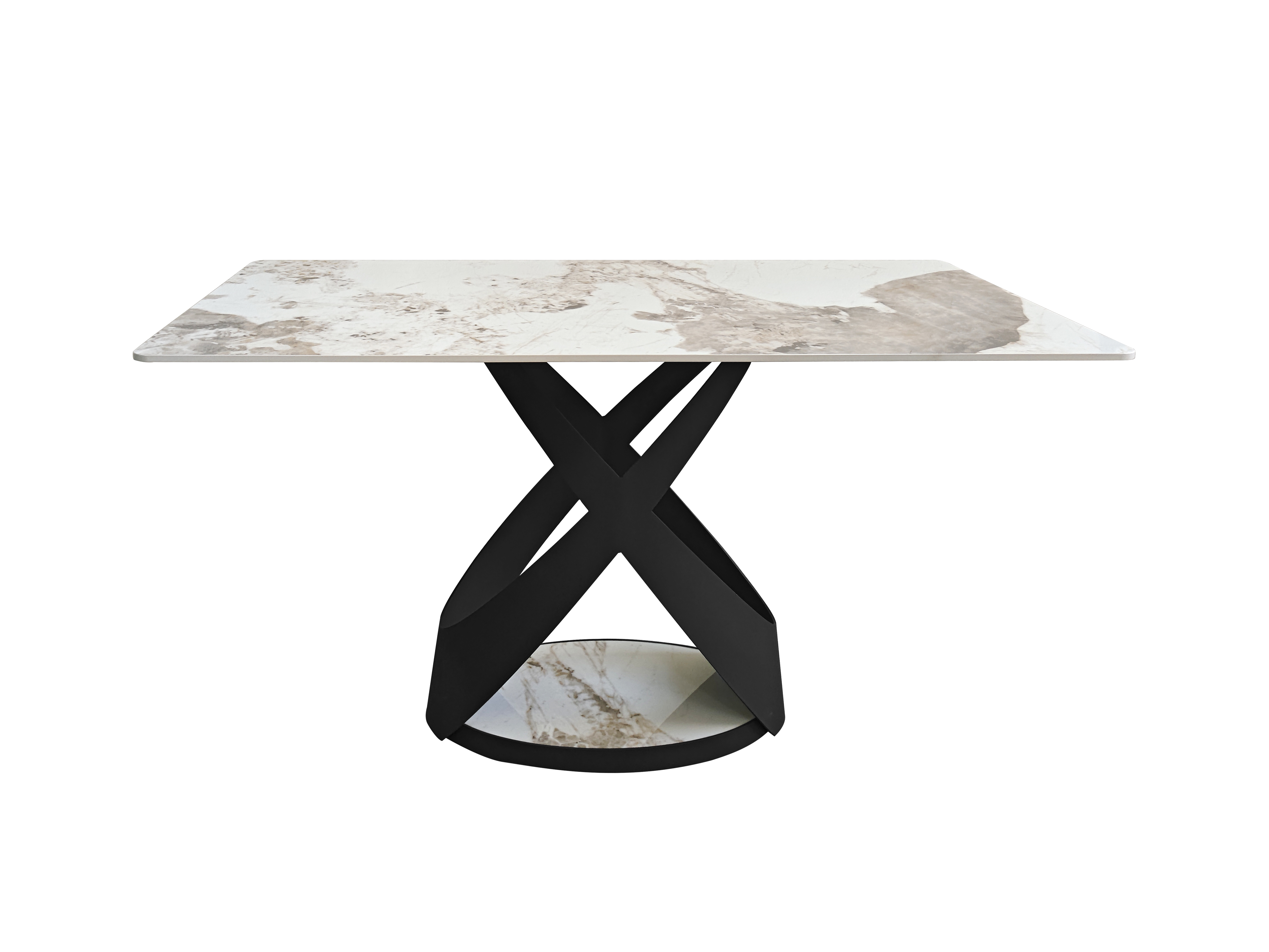 4 Seater Dining Table 699 - White ( Black Legs )