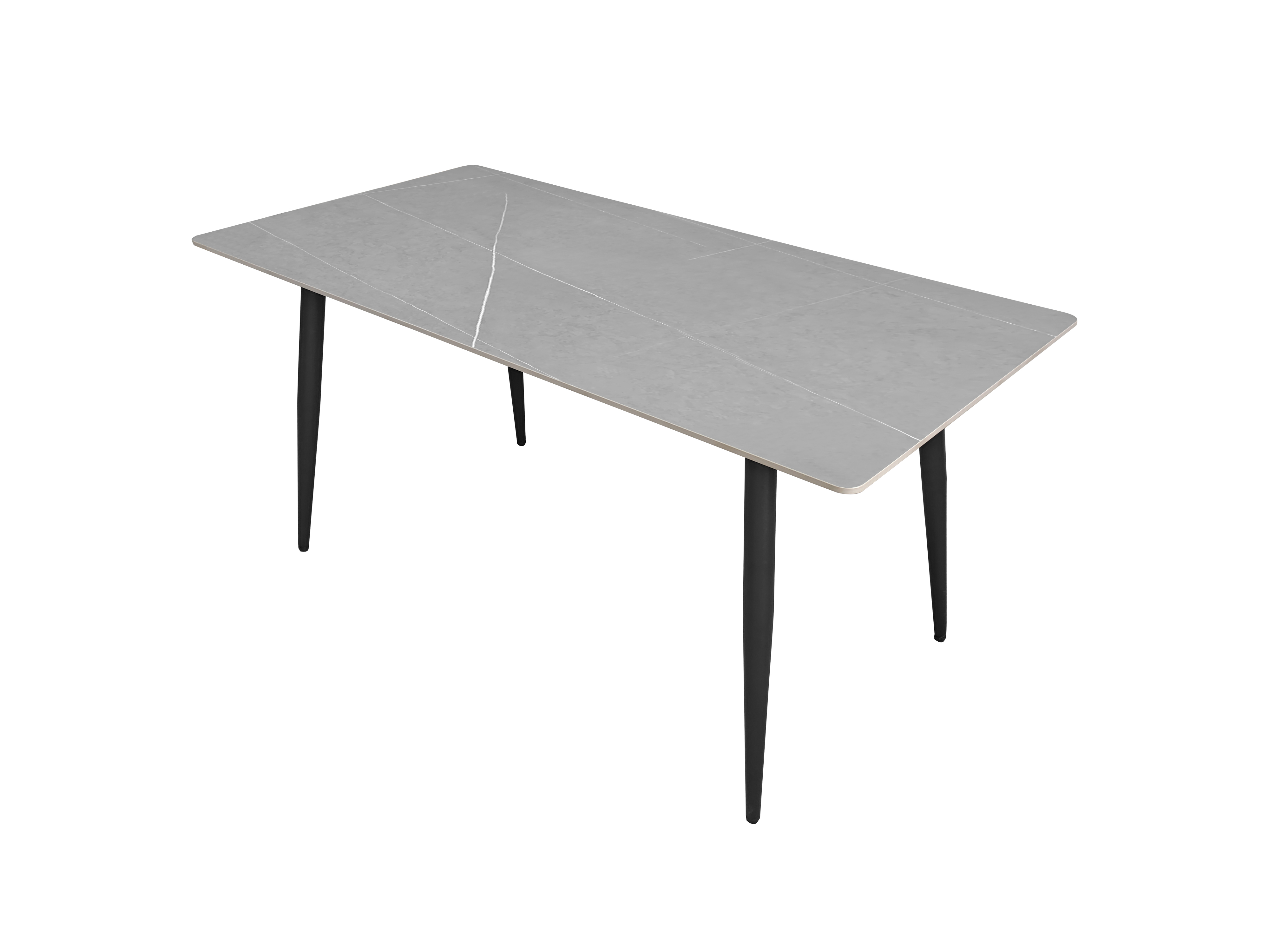 6 Seater Dining Table 604 - Grey ( Black Legs )