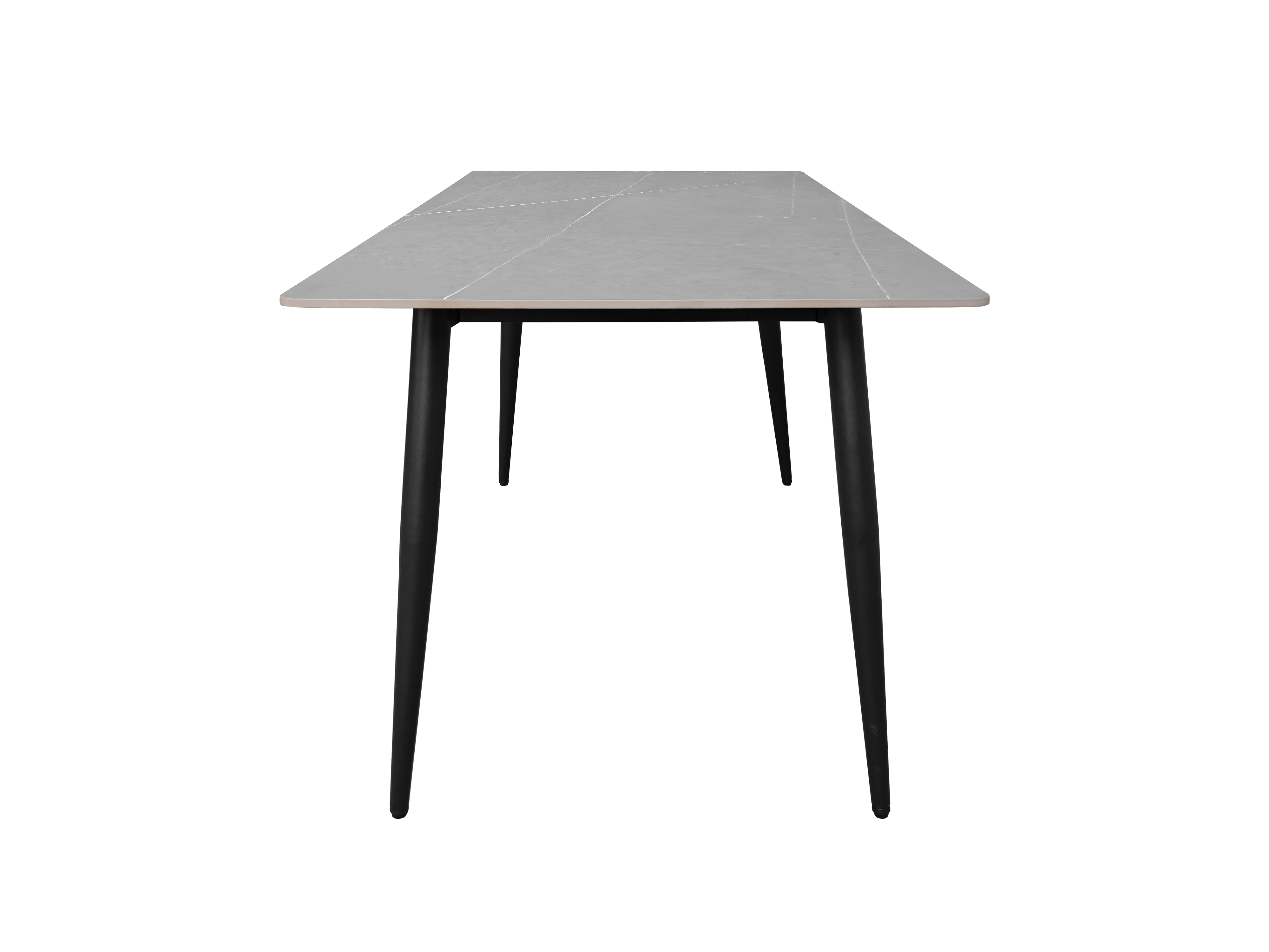6 Seater Dining Table 604 - Grey ( Black Legs )