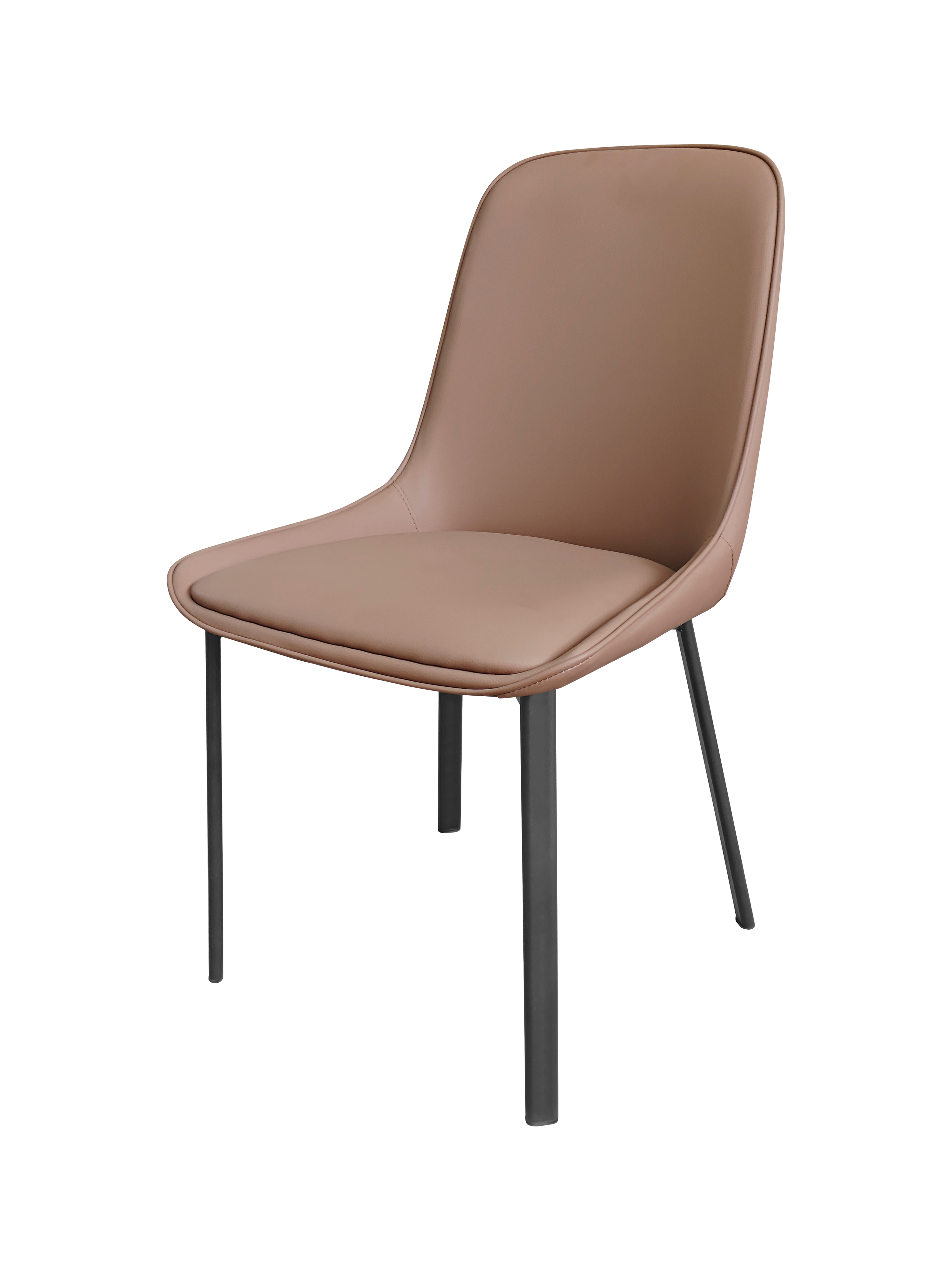 Dining Chair 912 - PU Brown ( Black Legs )