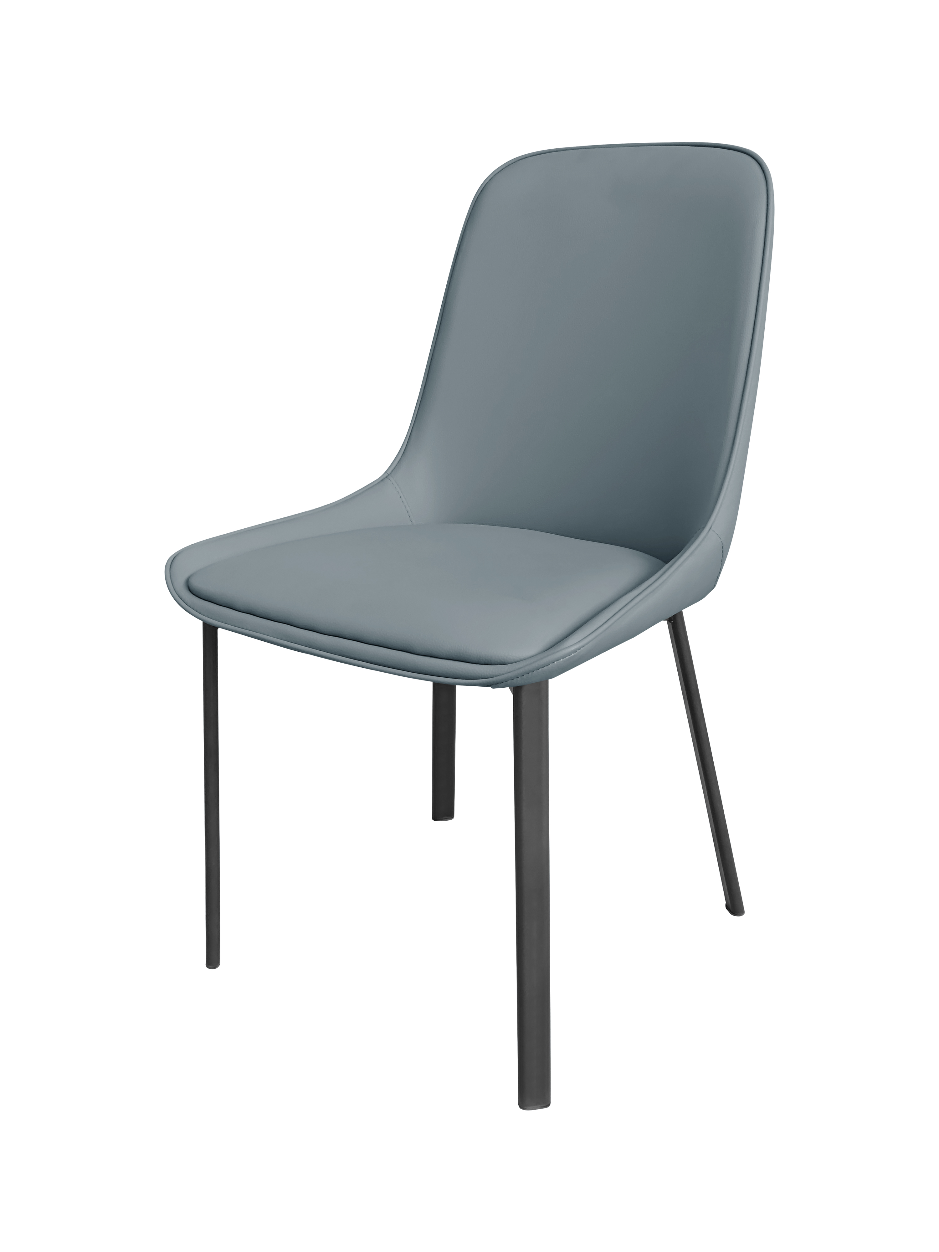 Dining Chair 912 - PU Light Blue ( Black Legs )