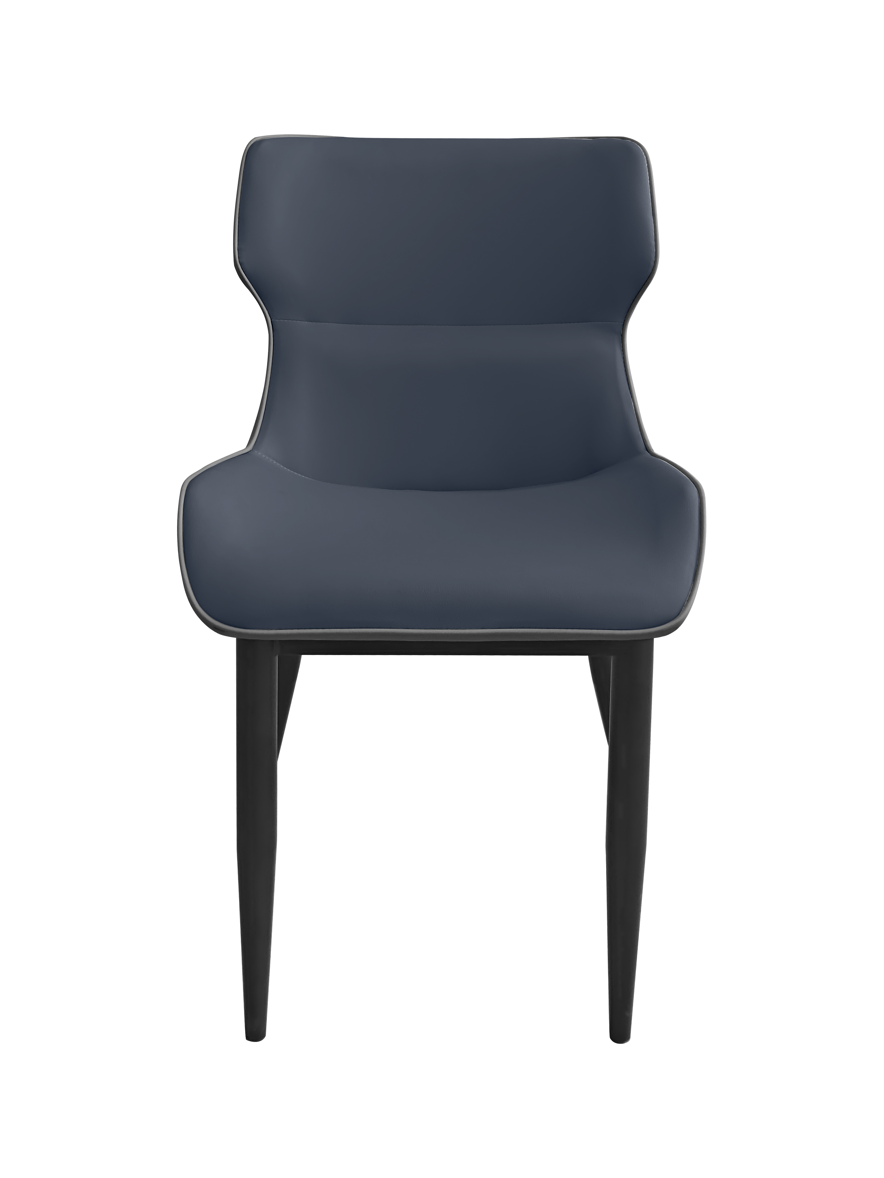 Dining Chair 983 - PU Blue and Grey ( Black Legs )