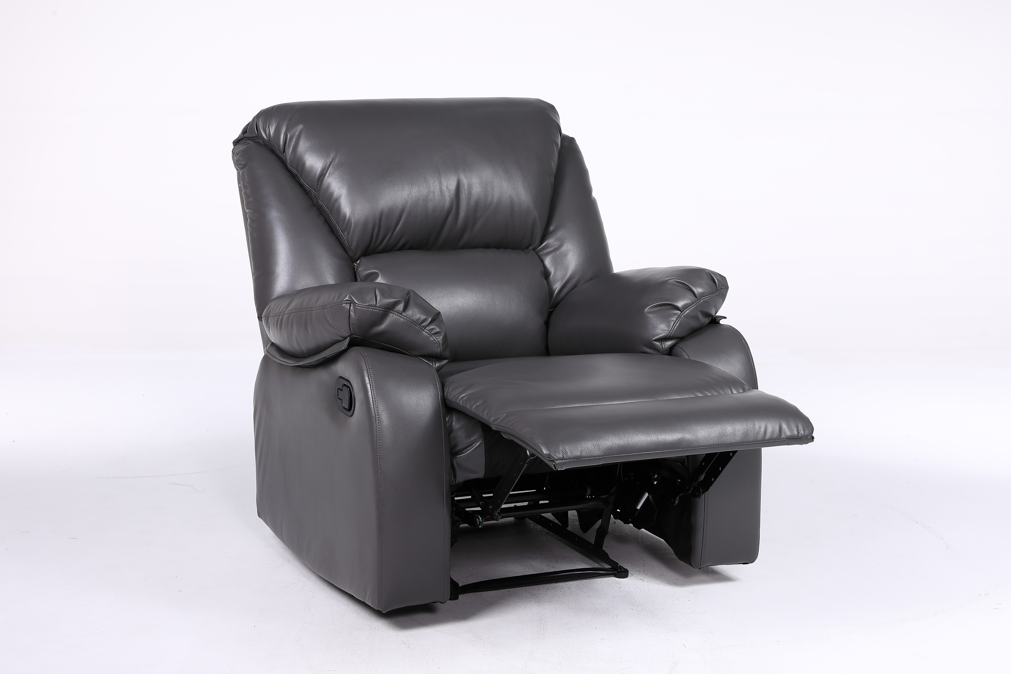 1 Seater LEXUS Recliner Sofa - Leather GEL Grey (8353)