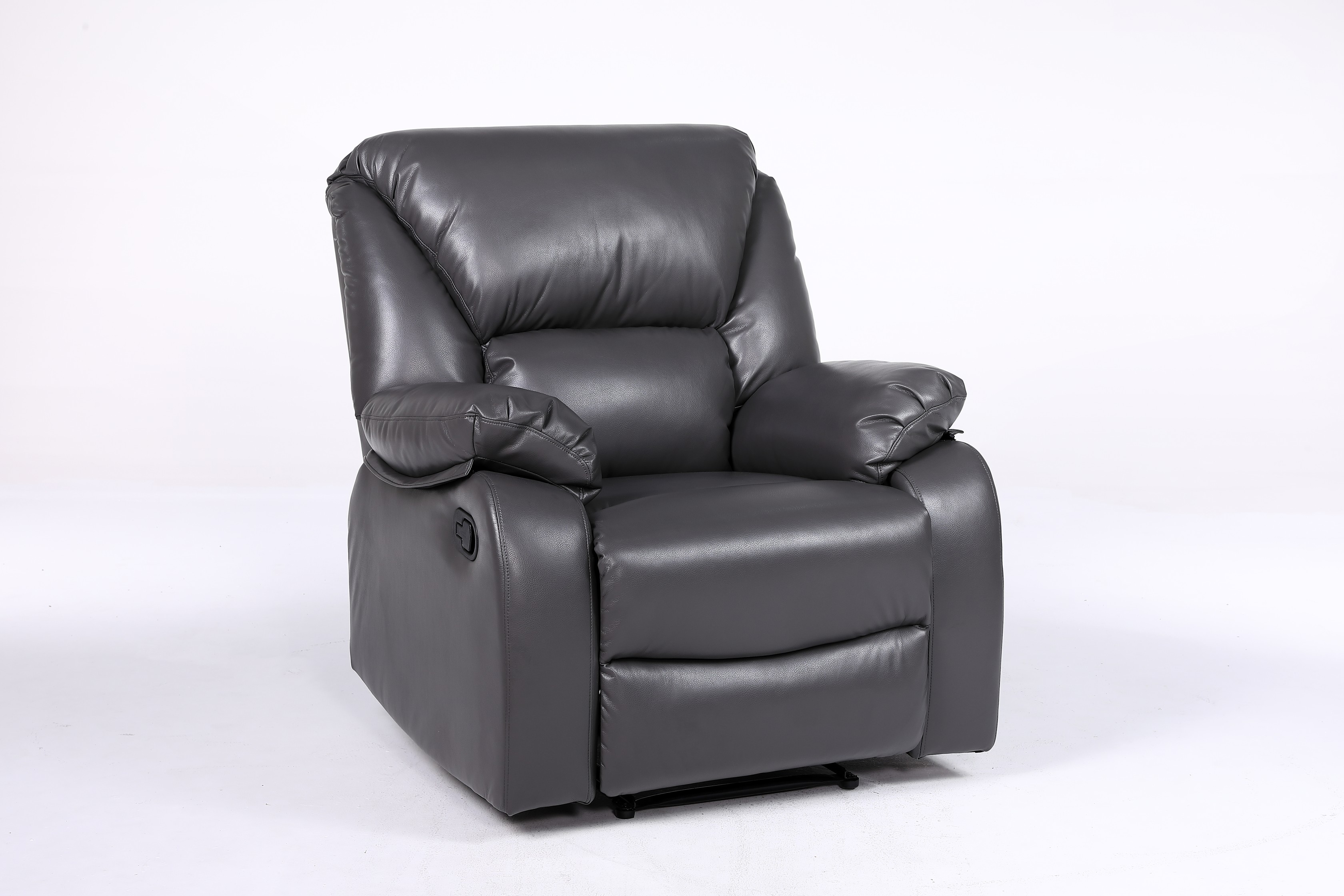 1 Seater LEXUS Recliner Sofa - Leather GEL Grey (8353)