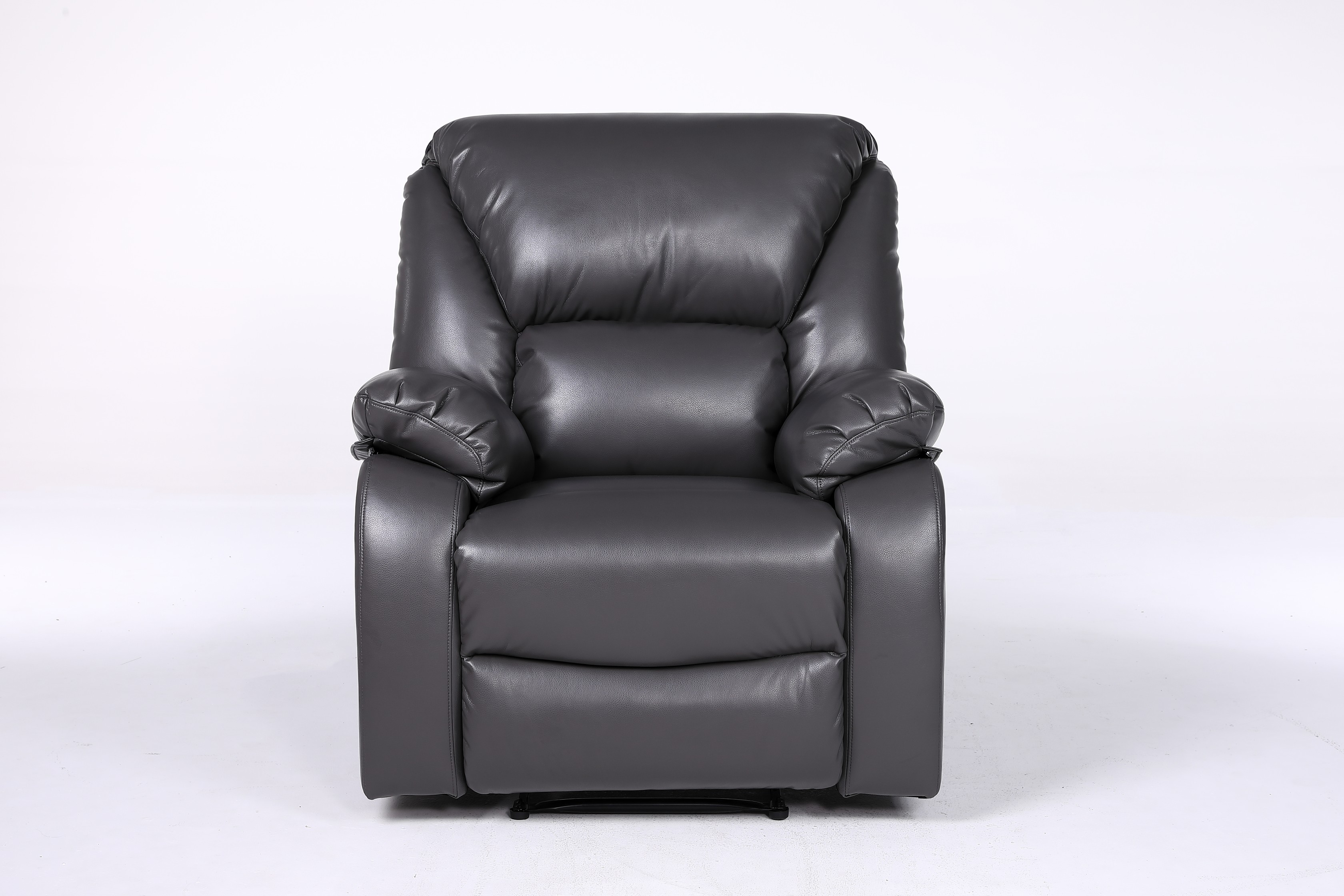 1 Seater LEXUS Recliner Sofa - Leather GEL Grey (8353)
