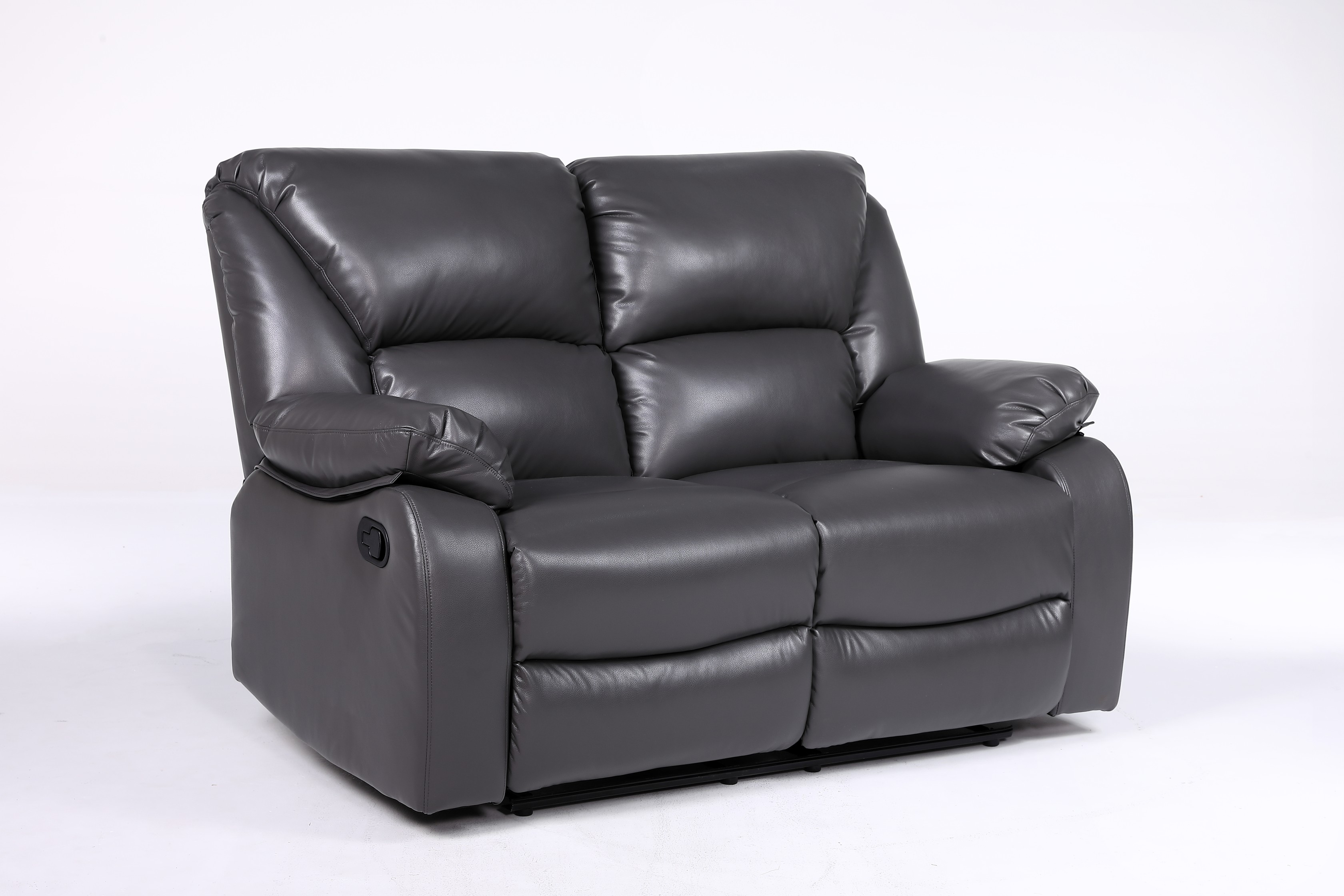2 Seater LEXUS Recliner Sofa - Leather GEL Grey (8353)