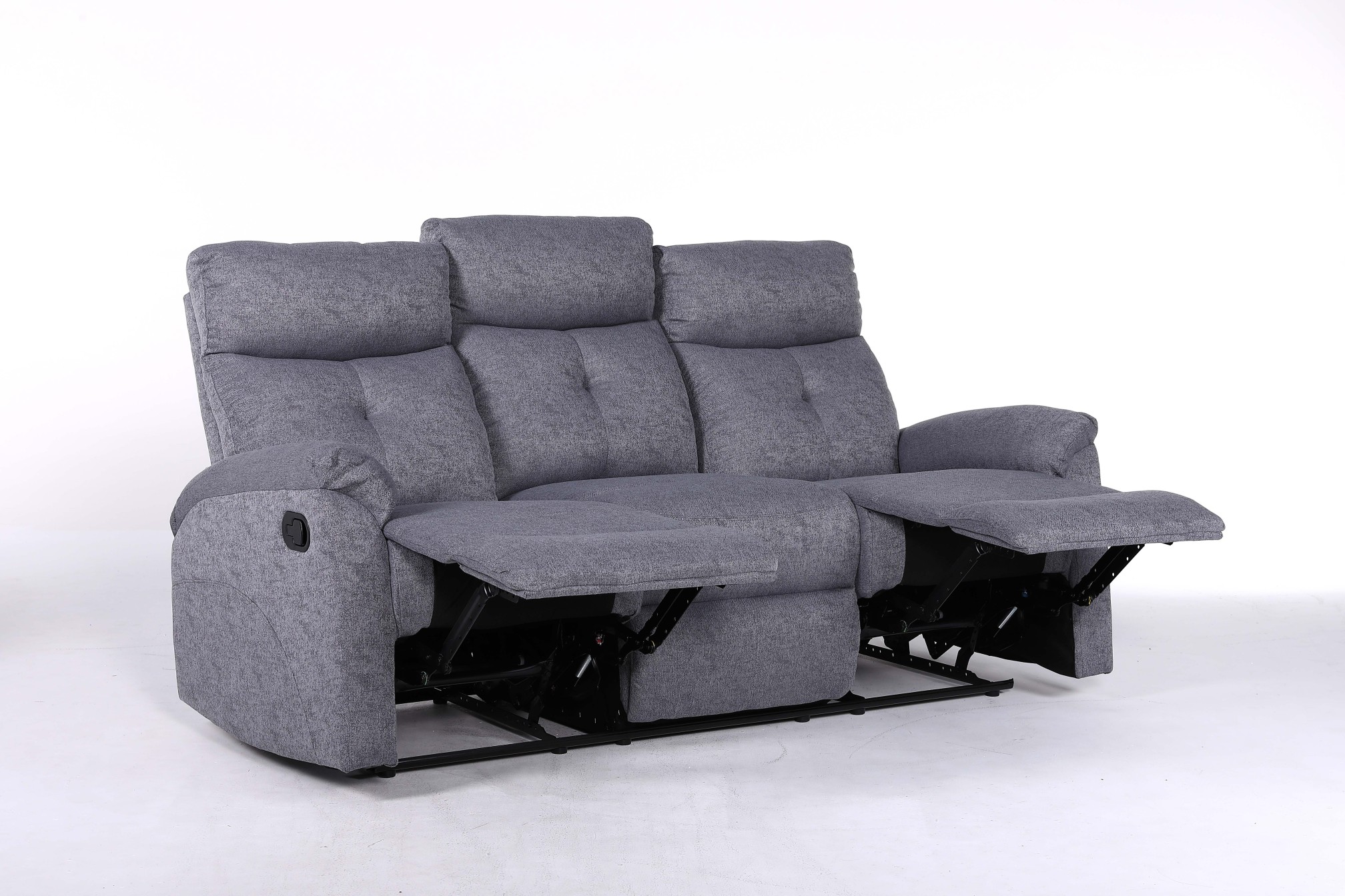 3 Seater NOVA Recliner Sofa - Full Fabric Linen Grey (8352)