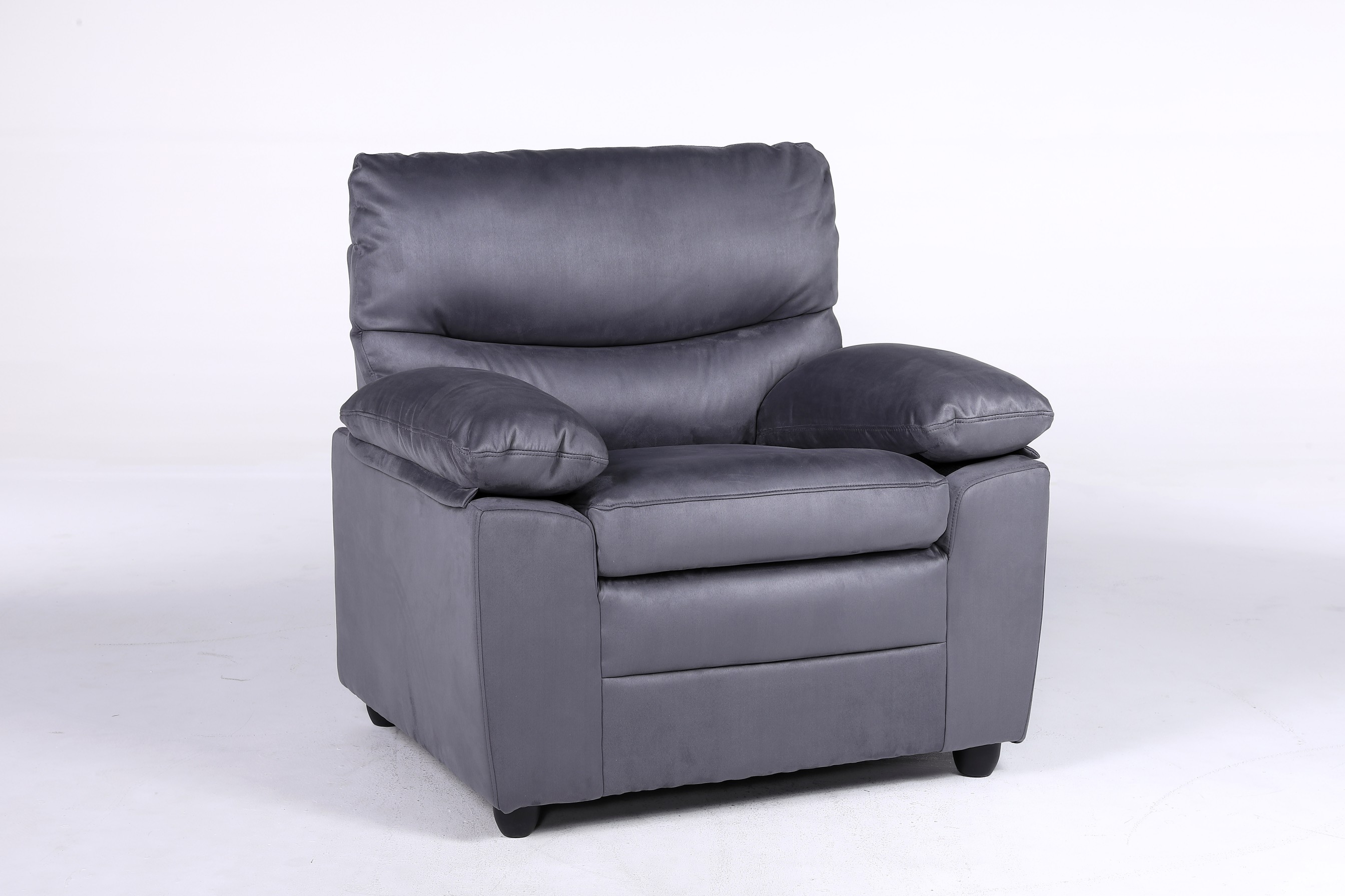 1 Seater ROYAL Sofa - Full Fabric Microfiber Grey (9612)