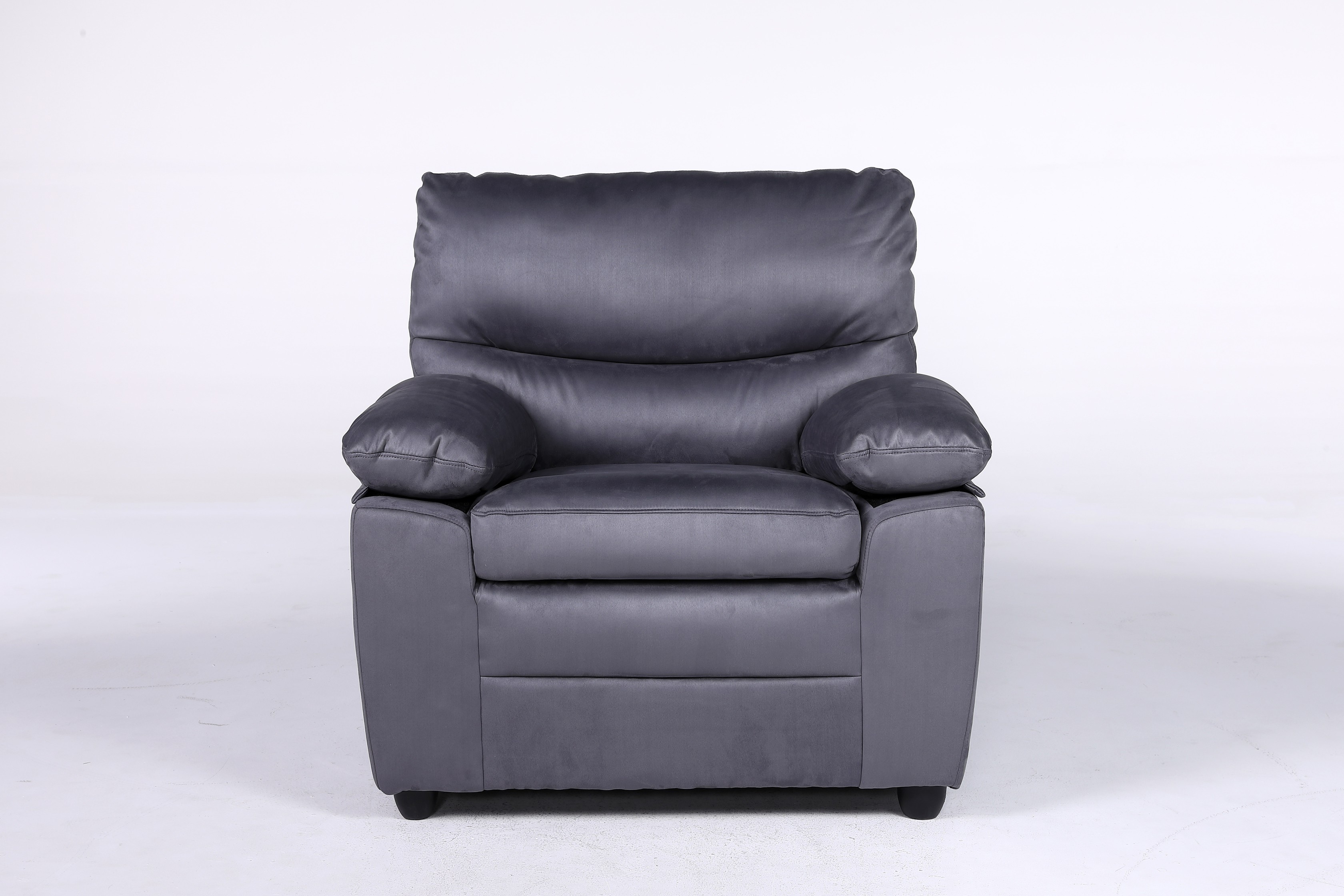 1 Seater ROYAL Sofa - Full Fabric Microfiber Grey (9612)