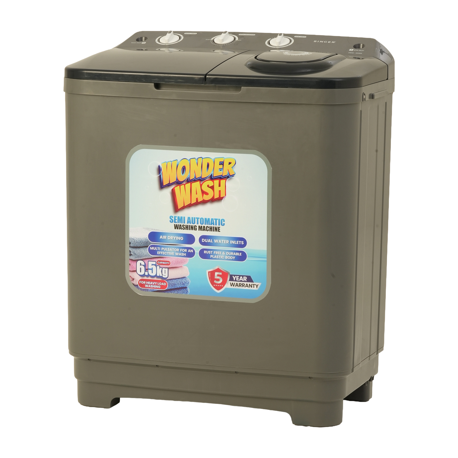 Singer Semi Automatic Washing Machine SWM-SAR65 - 6.5Kg