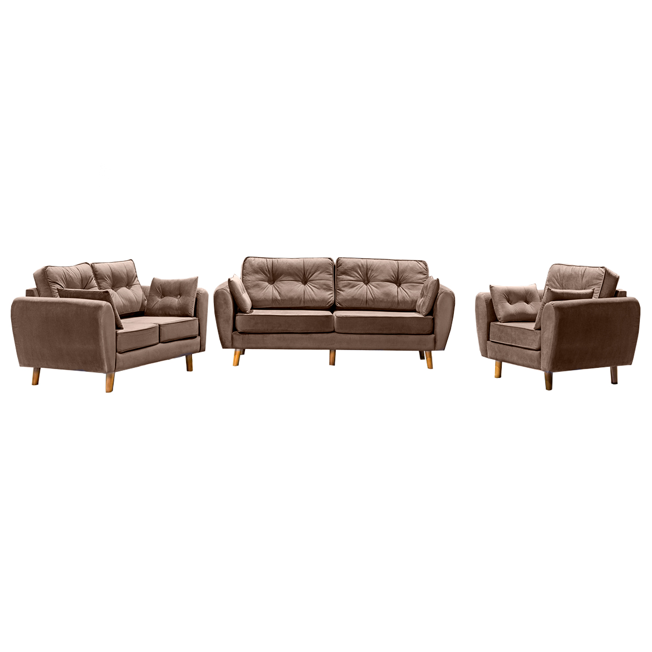 1 Seater Danish Sofa - Brown