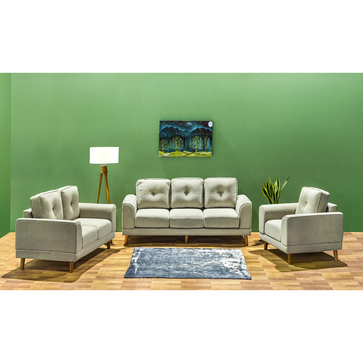 Olivia Sofa (Beige) 3 + 2 + 1