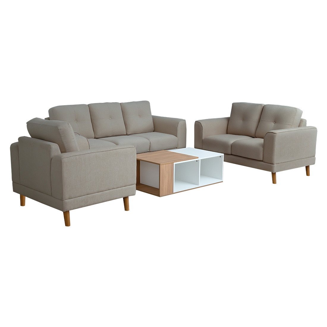 Olivia Sofa (Beige) 3 + 2 + 1