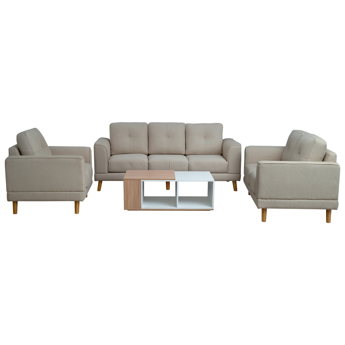 Olivia Sofa (Beige) 3 + 2 + 1