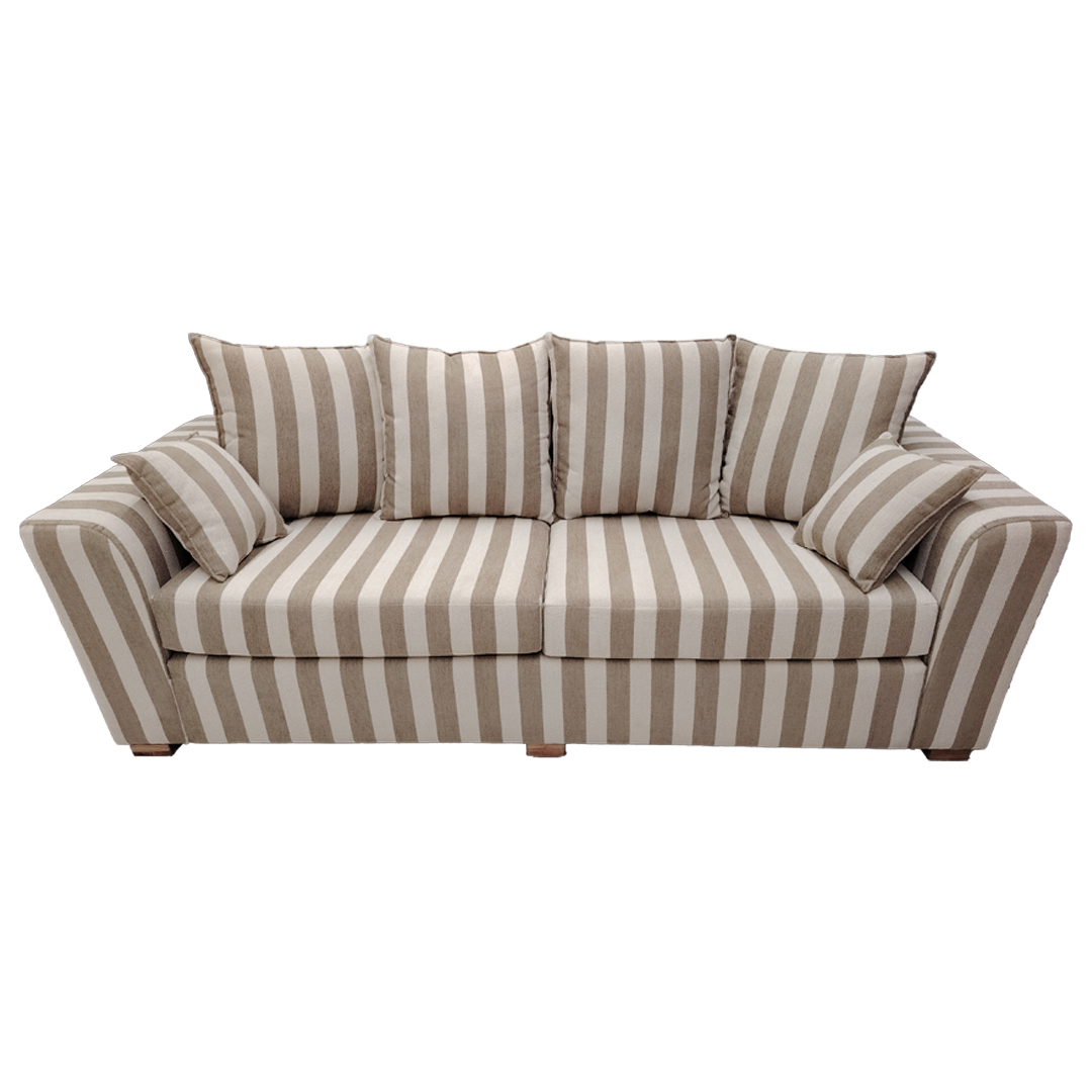 3 Seater Vintage Sofa Beige ( Strips )