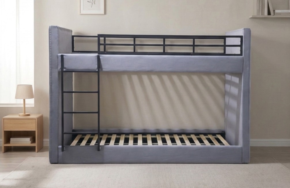 Single size Bunk bed - Fabric Grey ( 4879 )