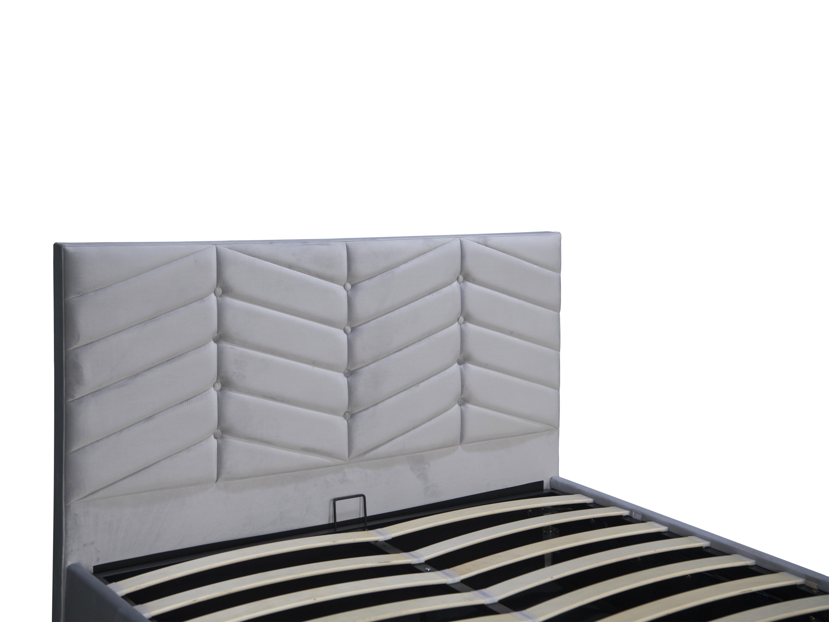 Queen Size Bed - Plush Velvet Light Grey - (3626G)