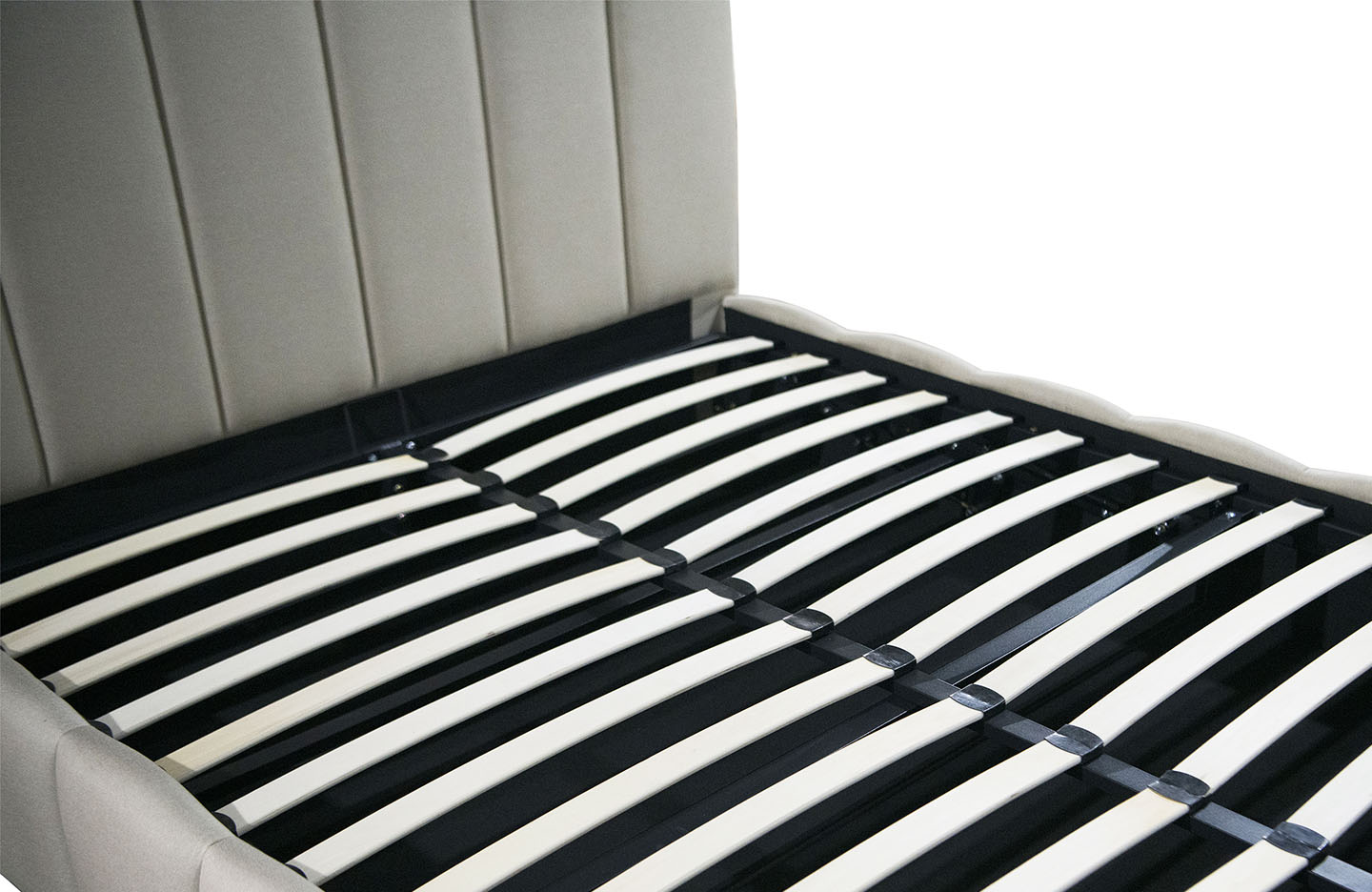 Queen size Bed - Fabric Light Brown - (4885BGF)