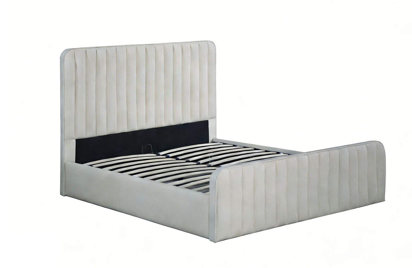 Queen size storage bed - PU Beige (5136G)